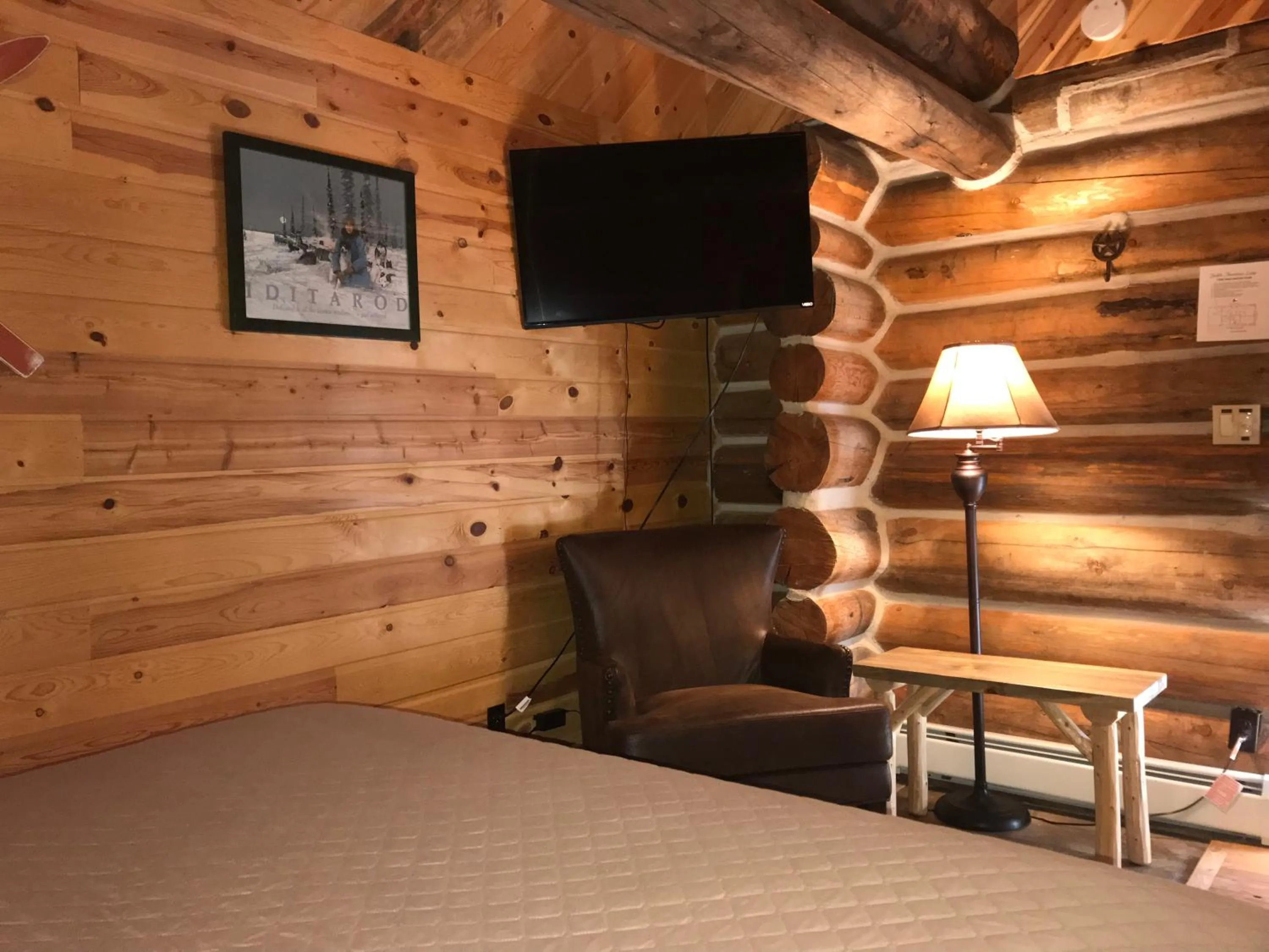 Bed in Judith Mountain Lodge