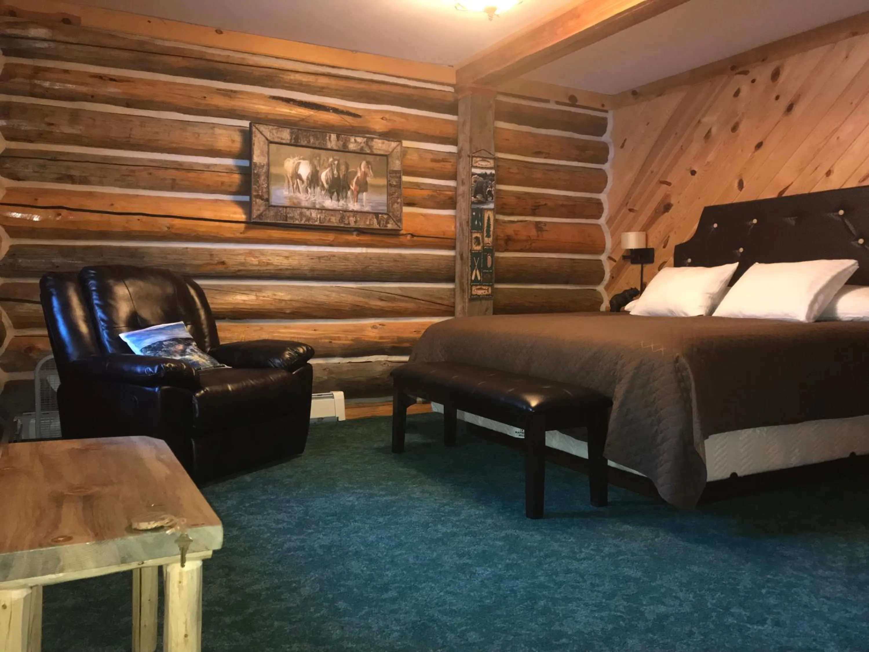 Bed in Judith Mountain Lodge