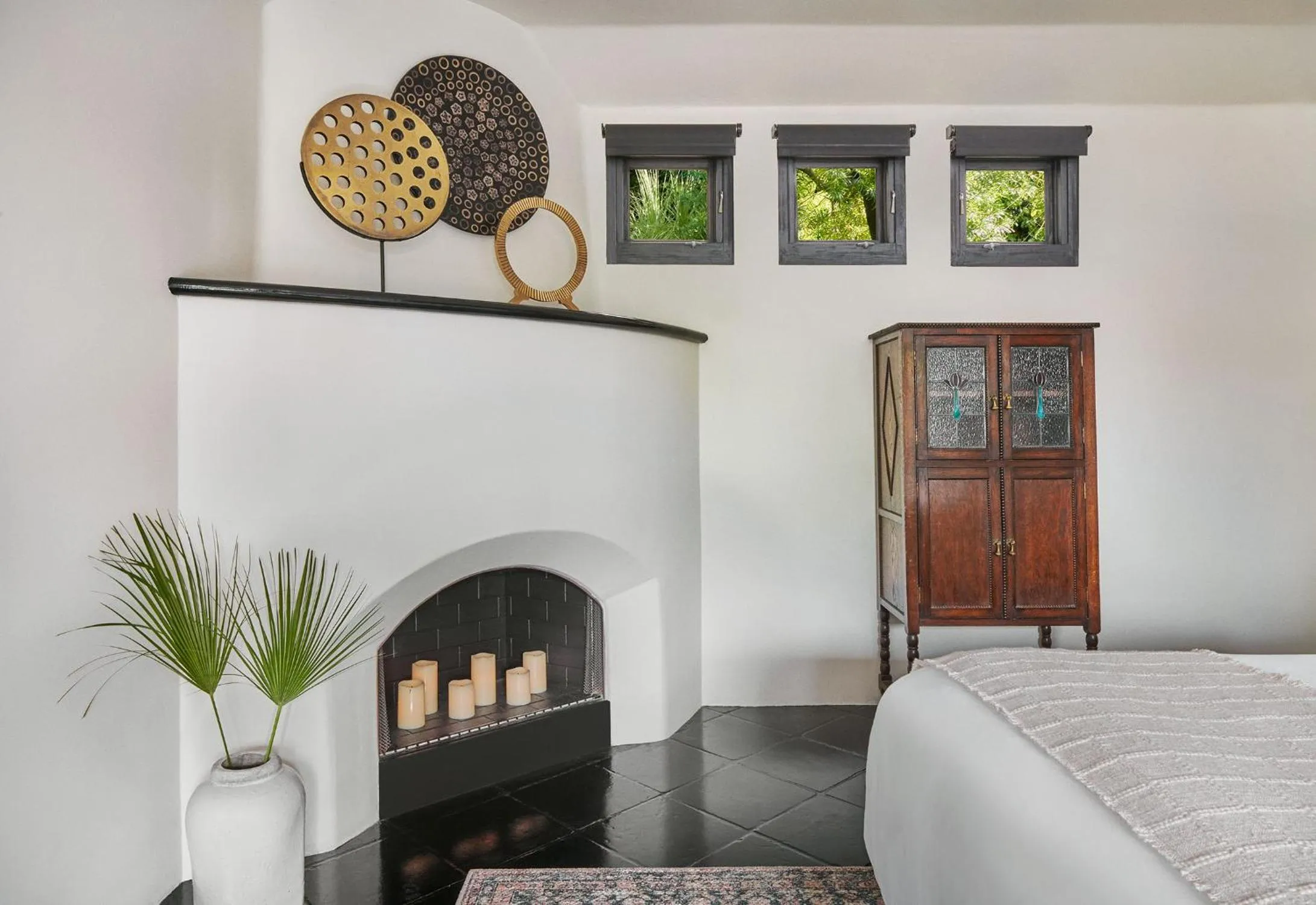 fireplace in Lucille Palm Springs