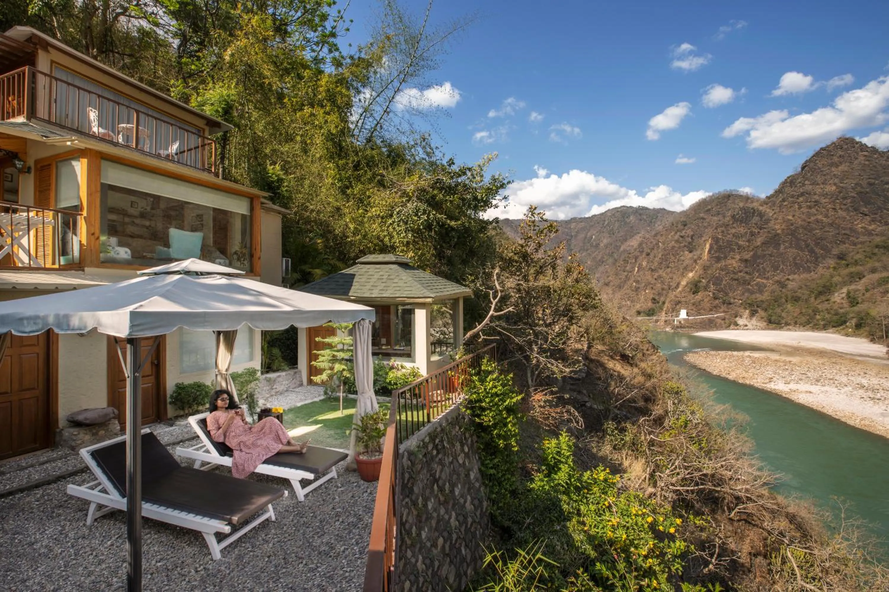 Patio in Raga on the Ganges, Rishikesh