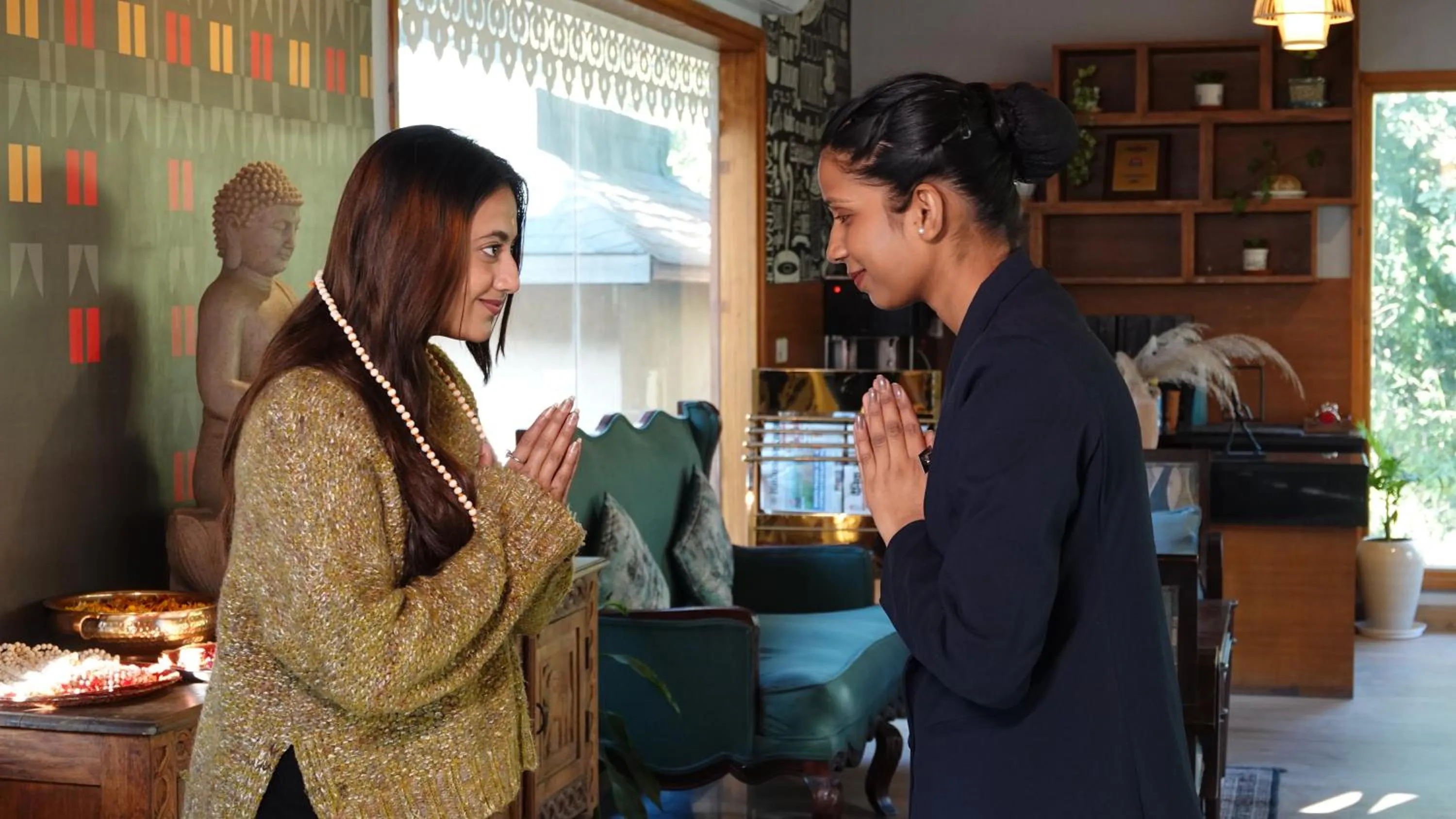 Lobby or reception in Raga on the Ganges, Rishikesh