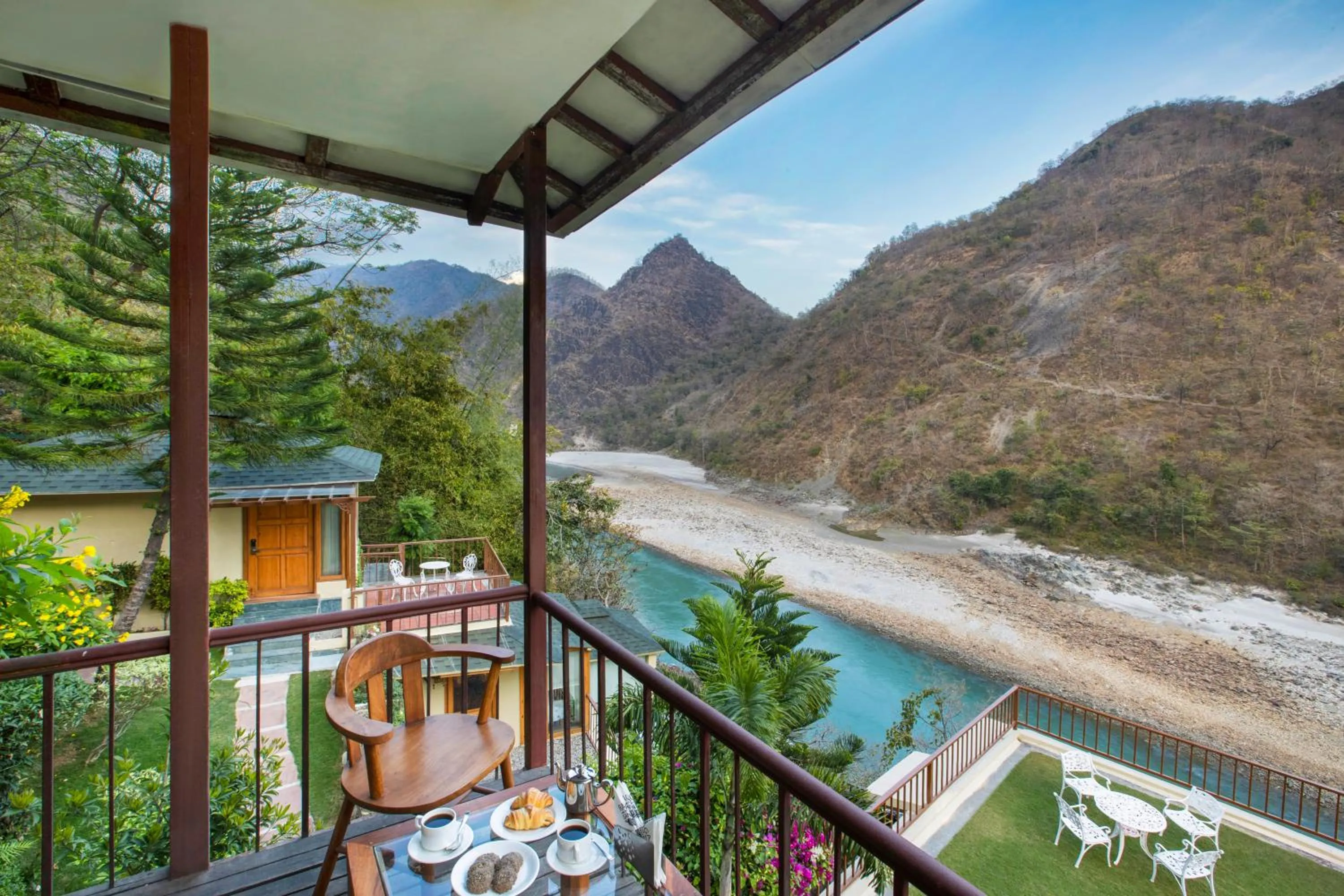 Patio in Raga on the Ganges, Rishikesh