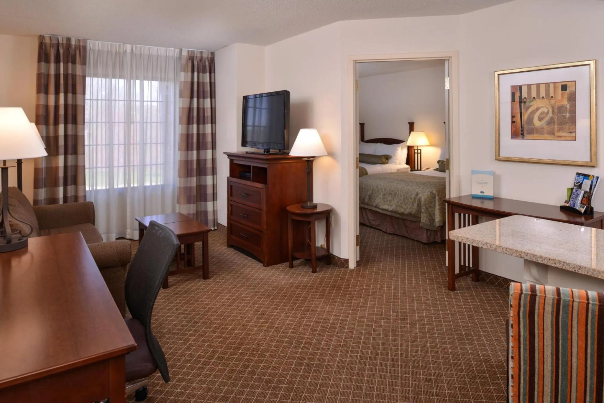 Photo of the whole room, Bed in Staybridge Suites Indianapolis-Airport by IHG
