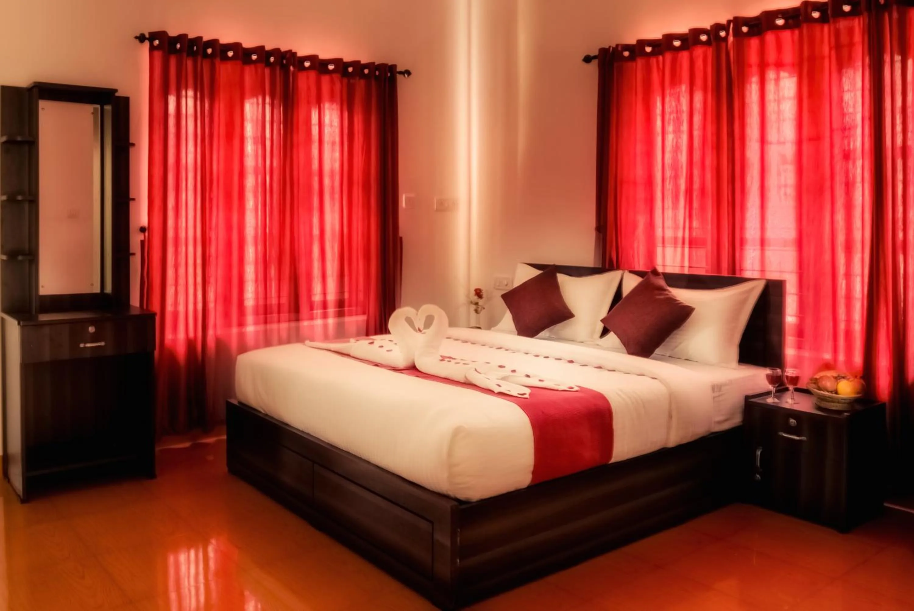 Bed in Wayanad Three Roots Holiday Home Resort