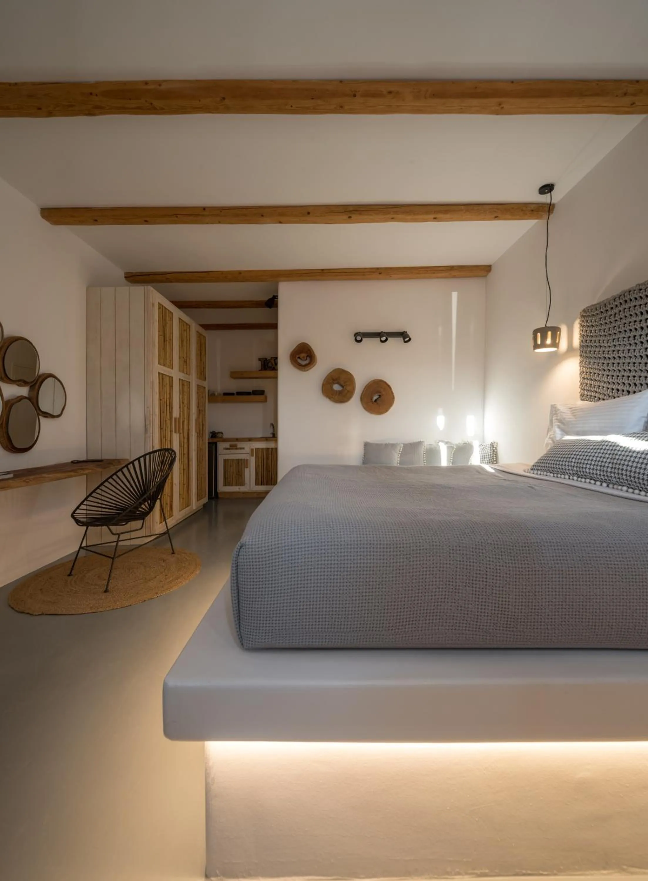 Bed in Olive Mykonos Villas
