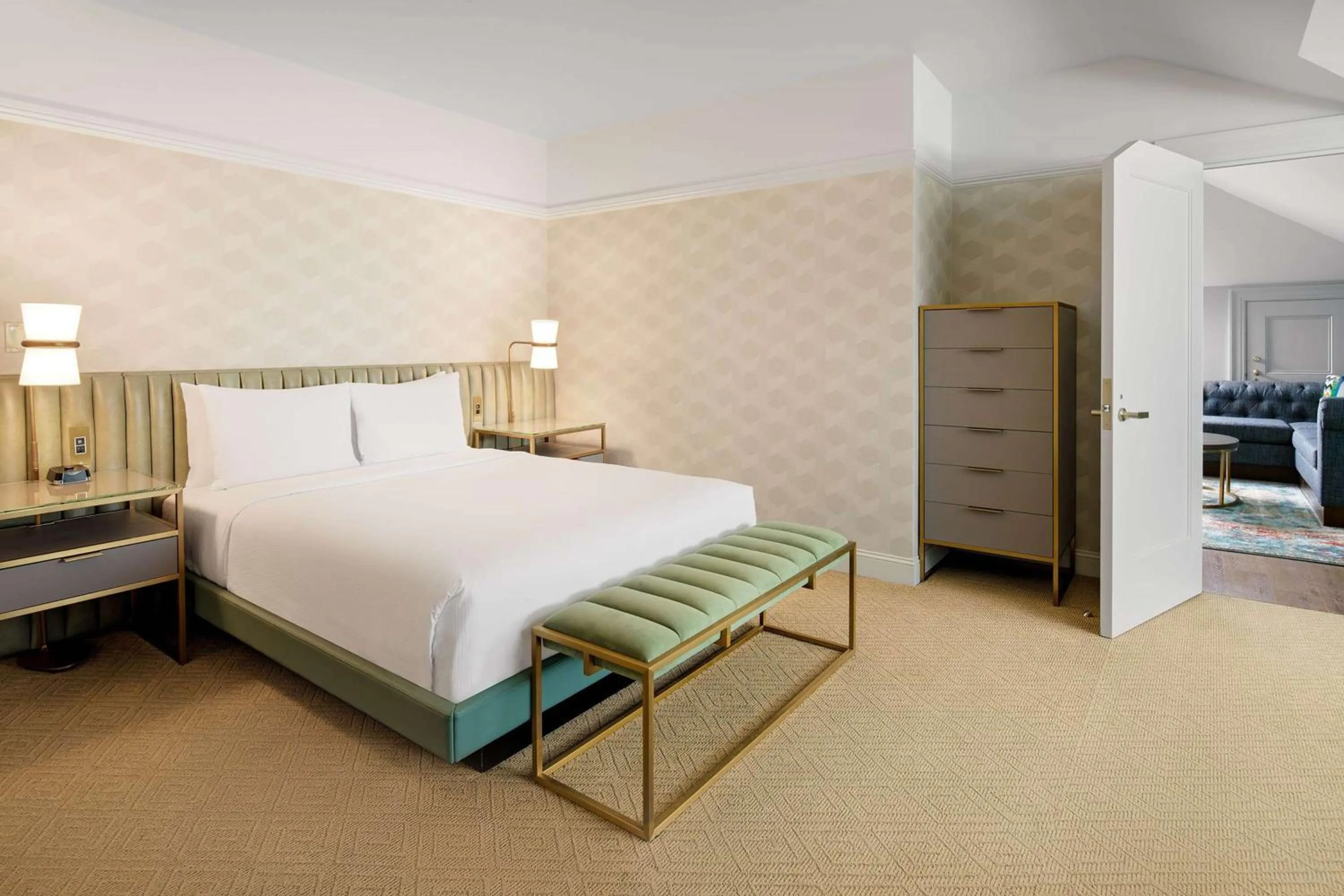 Bed in Hayes Mansion San Jose, Curio Collection by Hilton