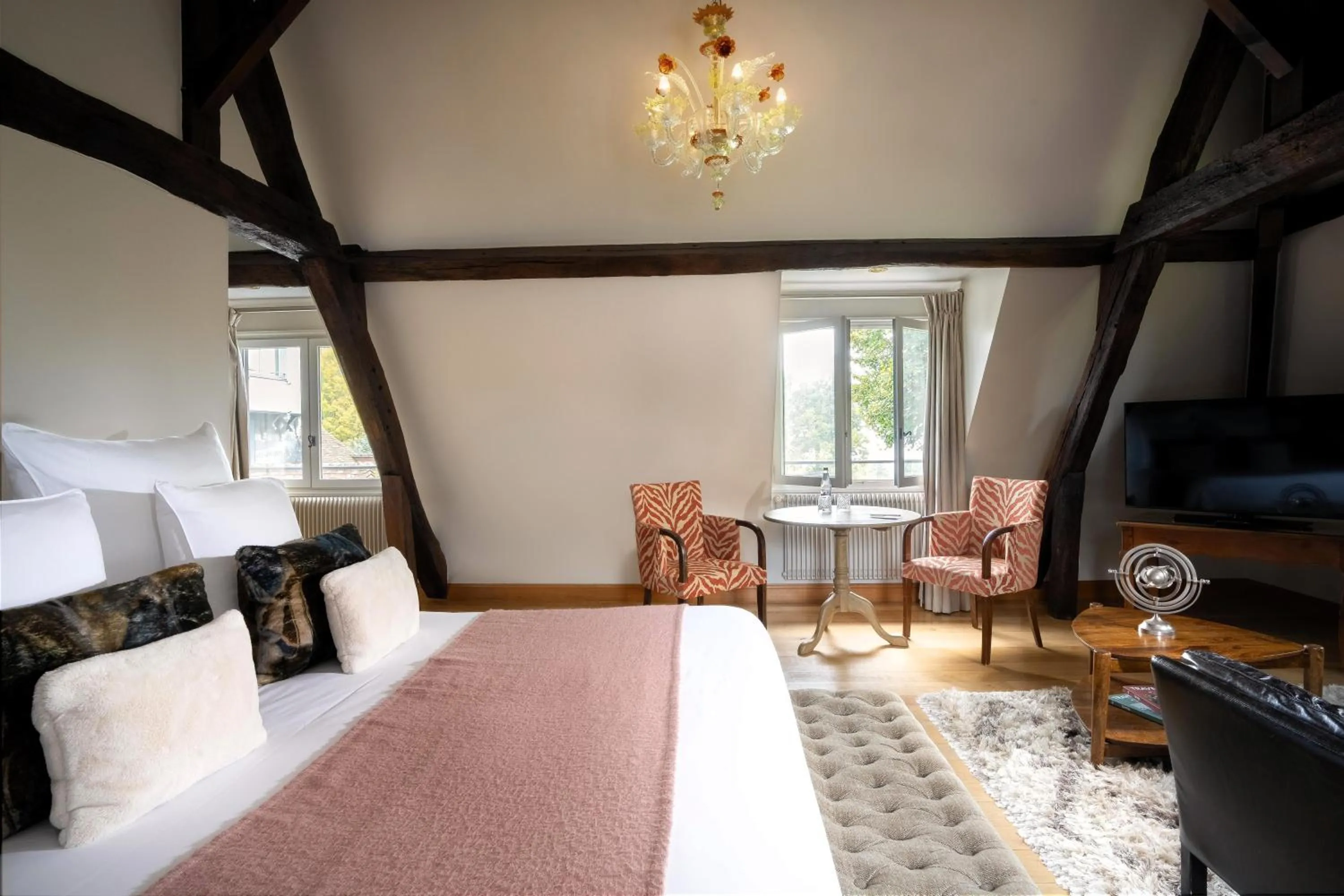 Bedroom, Bed in La Ferme Saint Simeon Hotel & Spa - Relais & Chateaux
