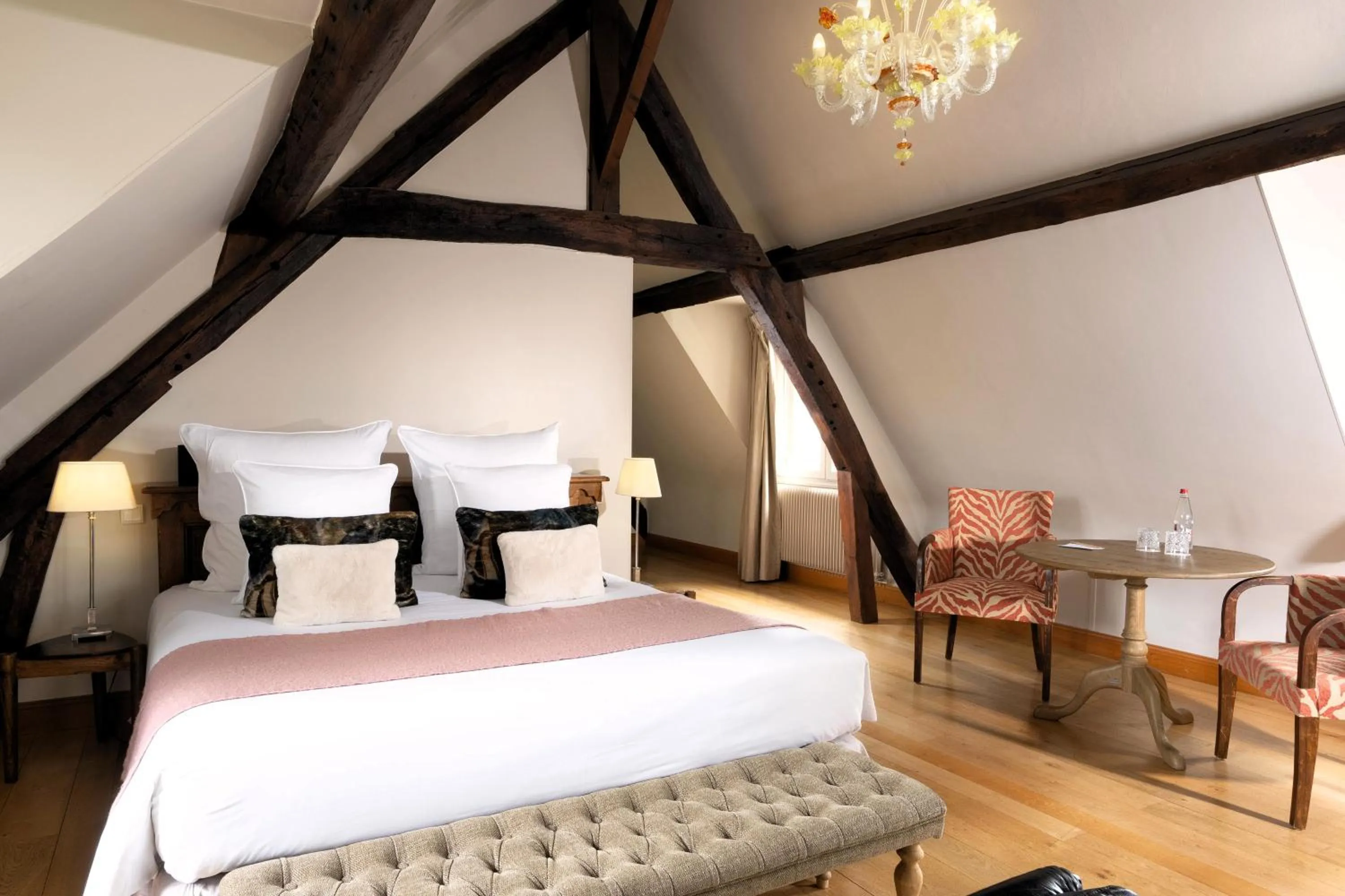 Bedroom, Bed in La Ferme Saint Simeon Hotel & Spa - Relais & Chateaux