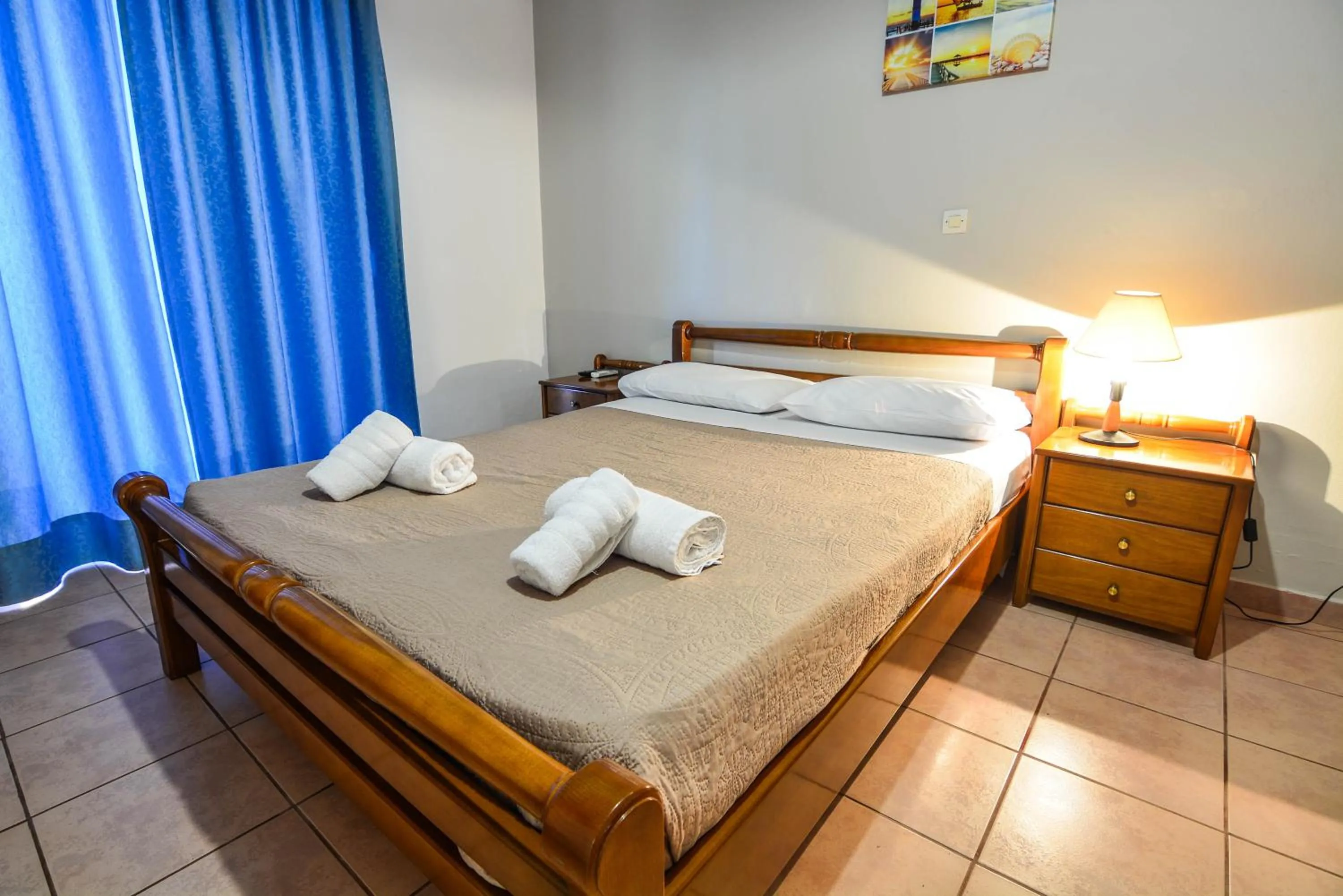 Bed in Epavlis Apartments