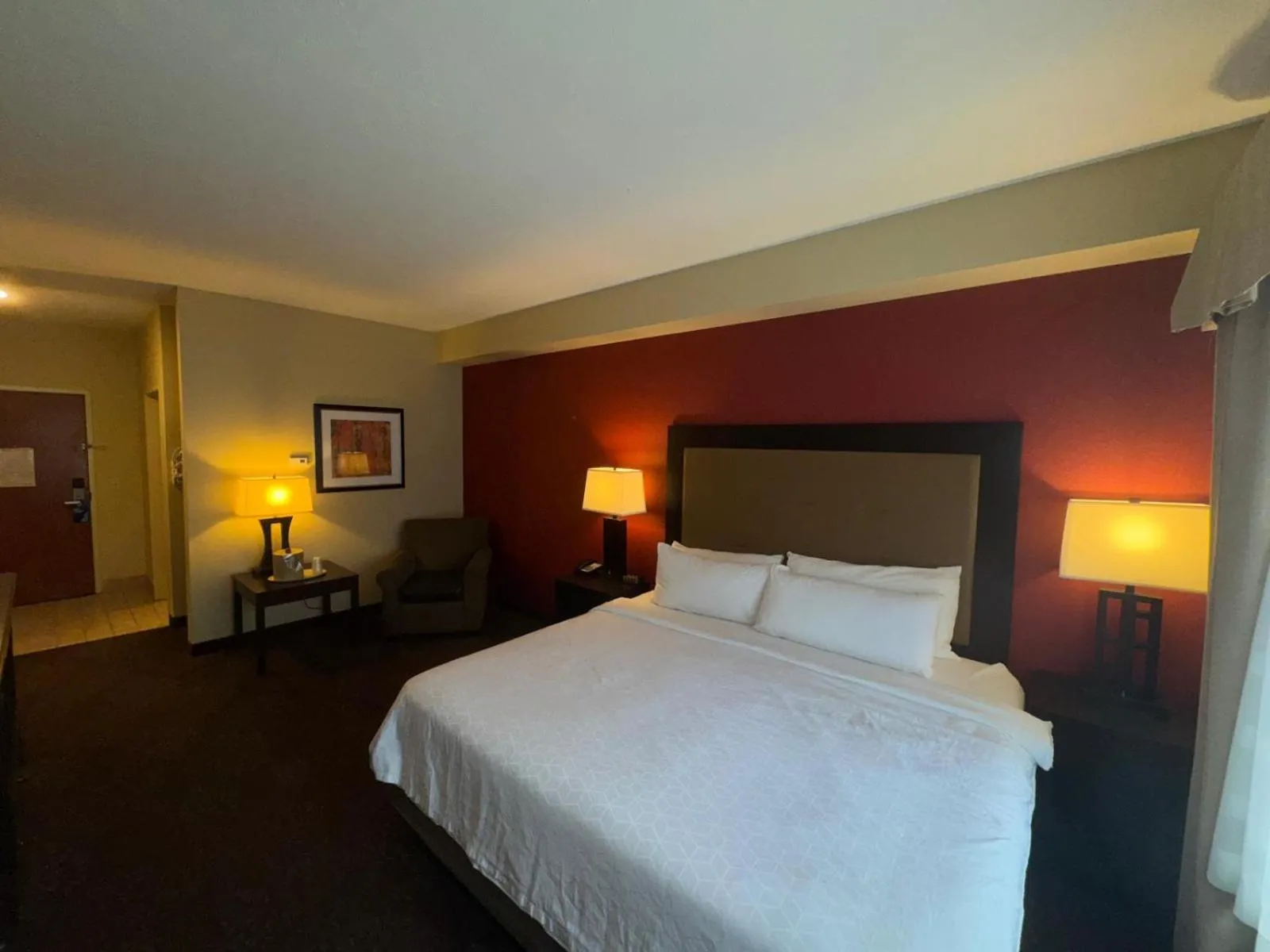 Bed in Wyndham Garden Anchorage Airport