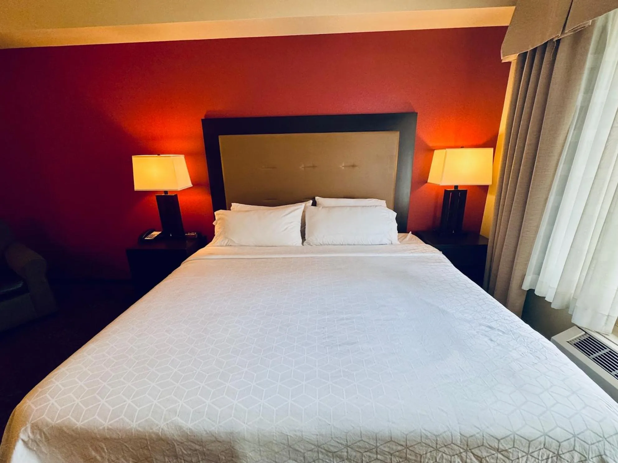 Bed in Wyndham Garden Anchorage Airport