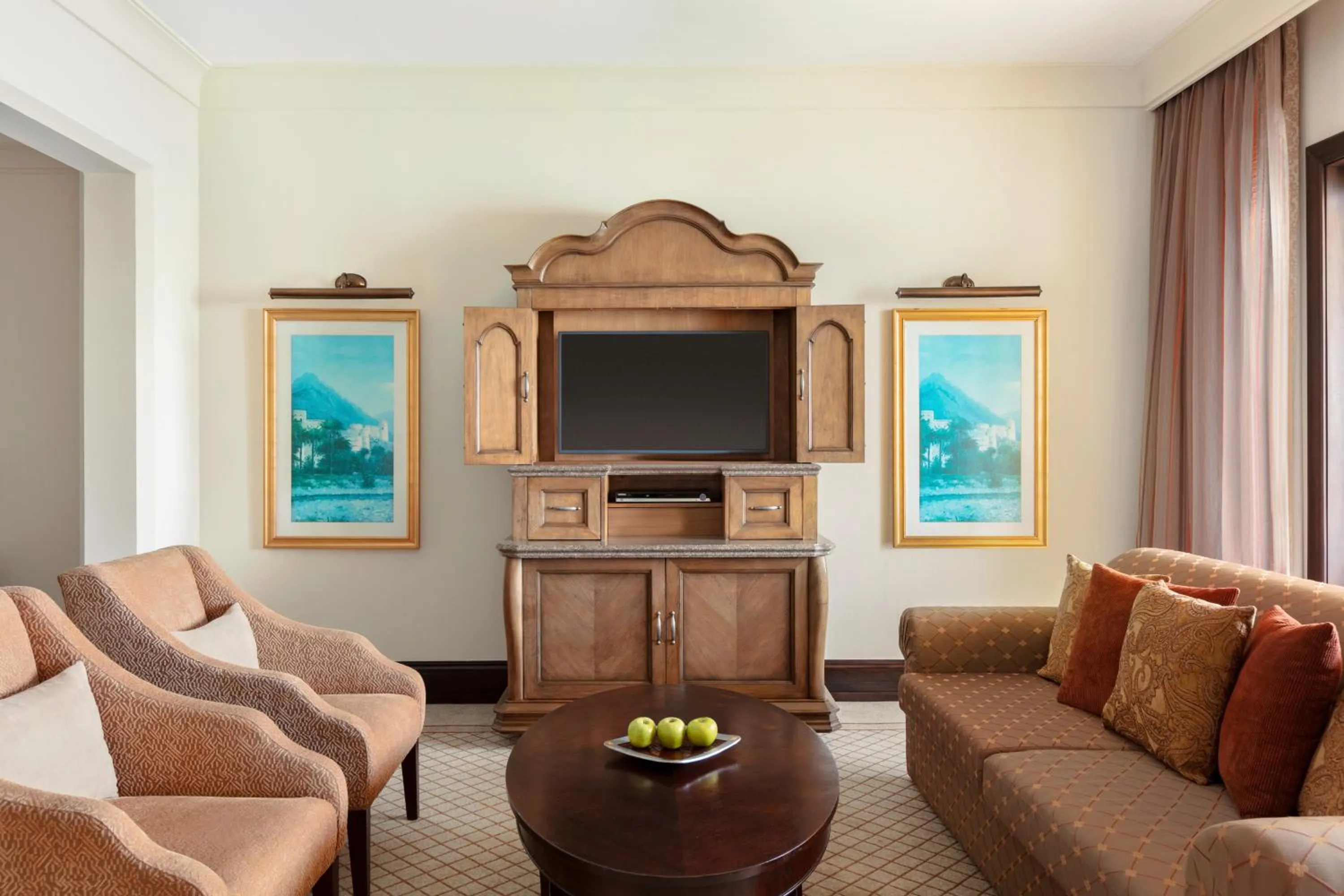 Living room in Shangri-La Qaryat Al Beri, Abu Dhabi