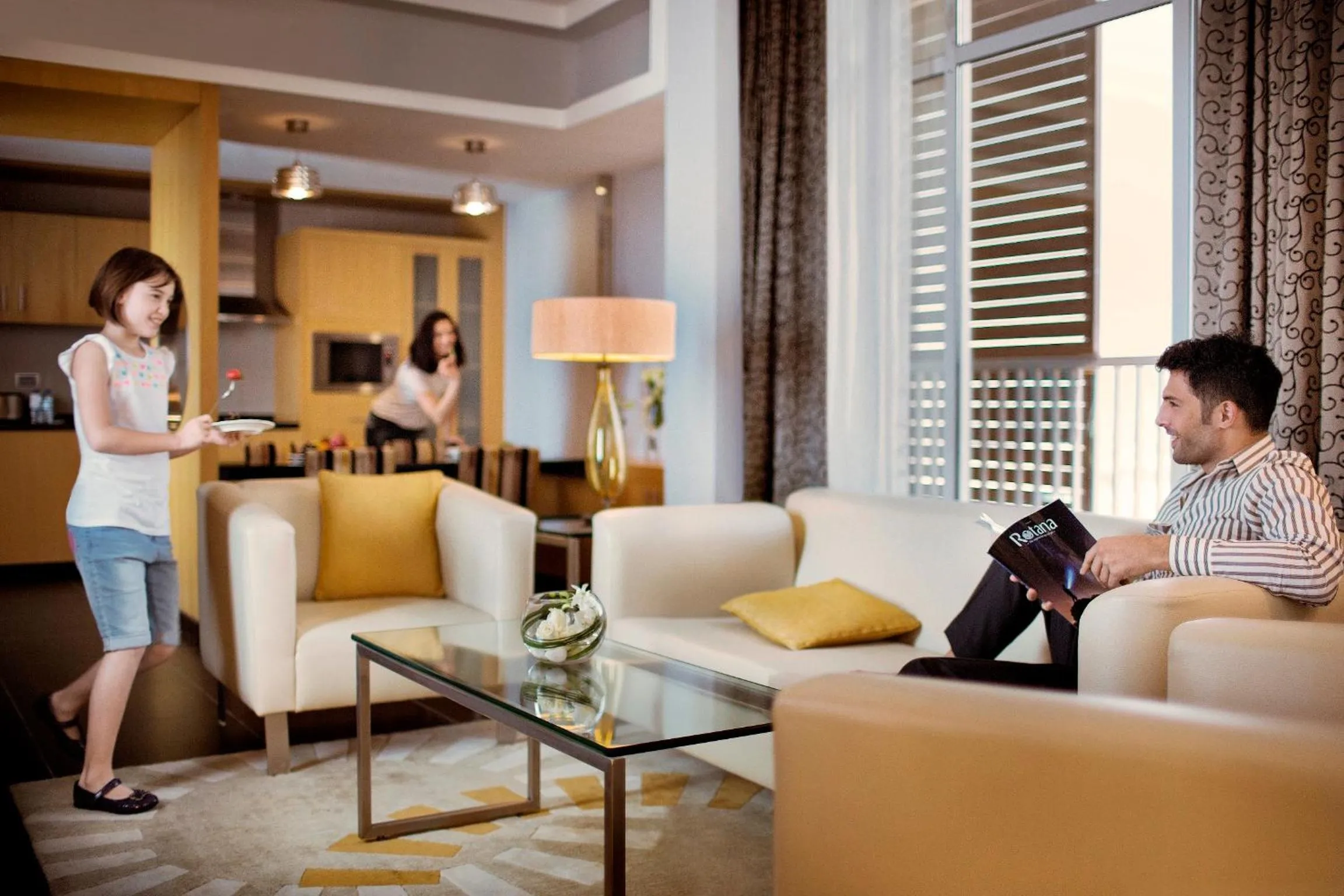 Living room in Hala Arjaan by Rotana, Deluxe Hotel Apartments