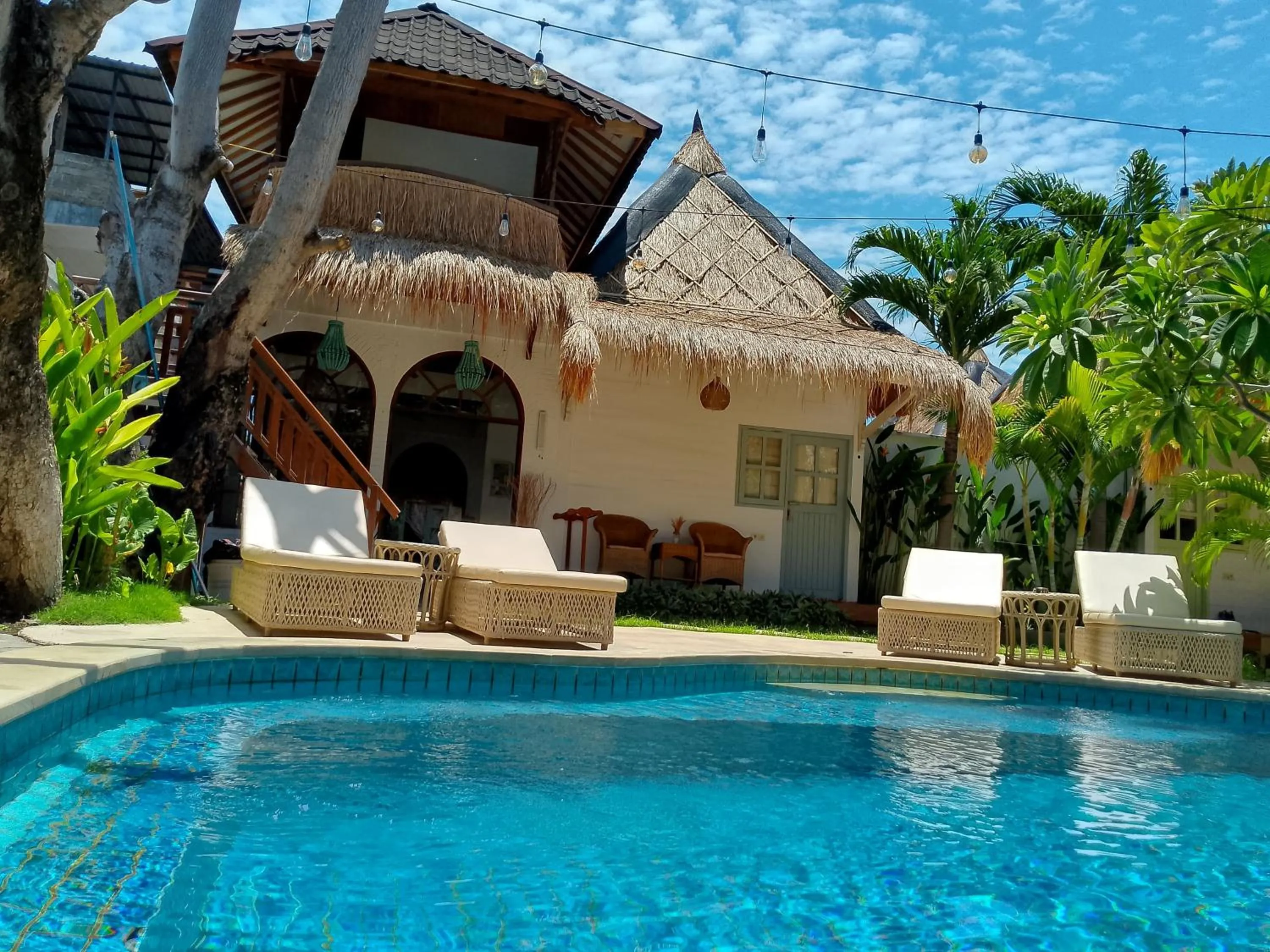 Pool view in Gili Breeze Tropical Bungalows