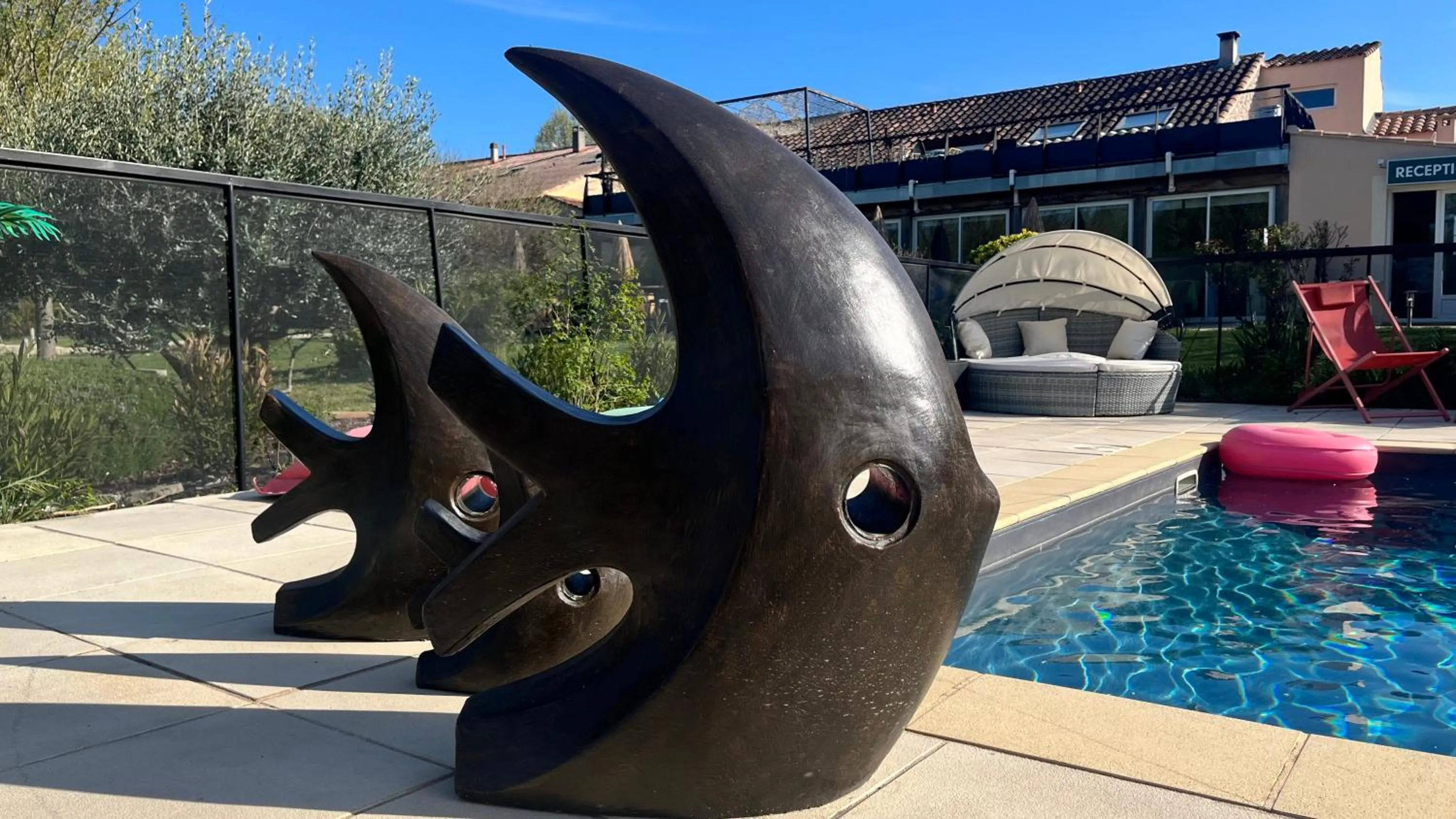 Swimming pool in Logis Hôtel & Spa Déjeunez Sous L'Arbre