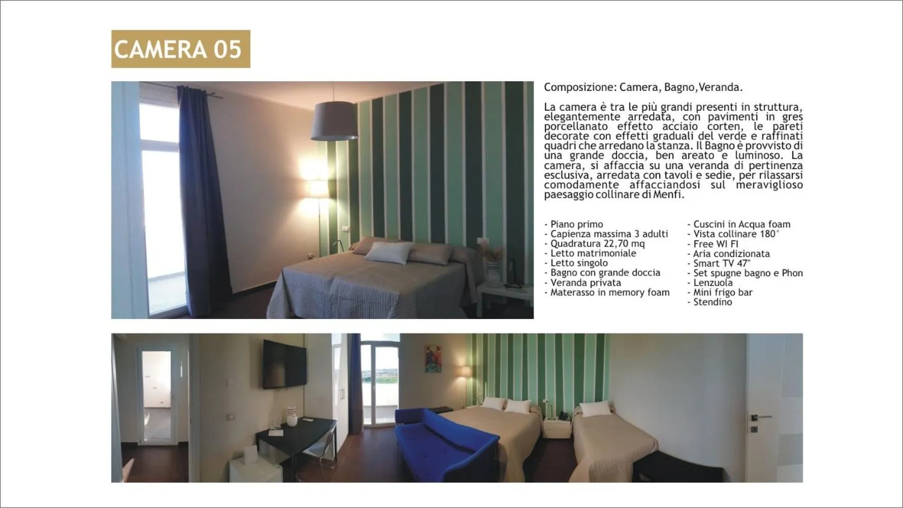 Superior Triple Room in Villa Giadel