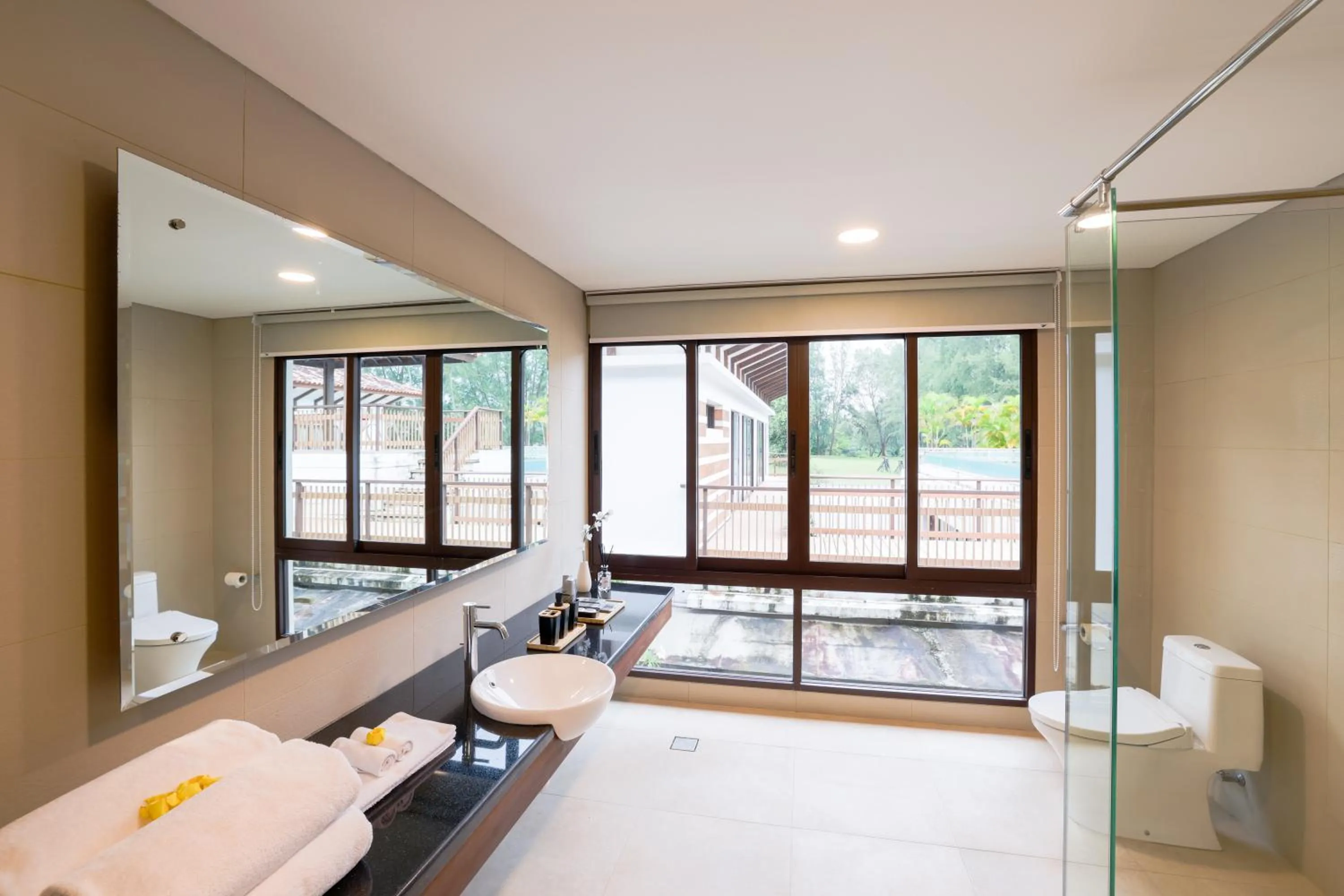 Bathroom, Bed in Pantai Indah Lagoi Bintan