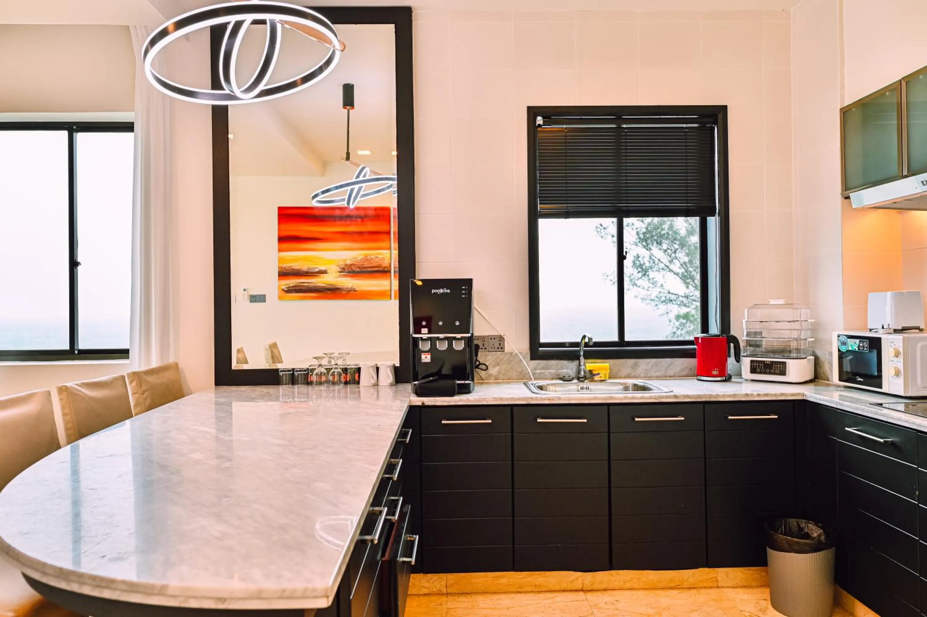 Kitchen or kitchenette in Sabah Beach Villas & Suites