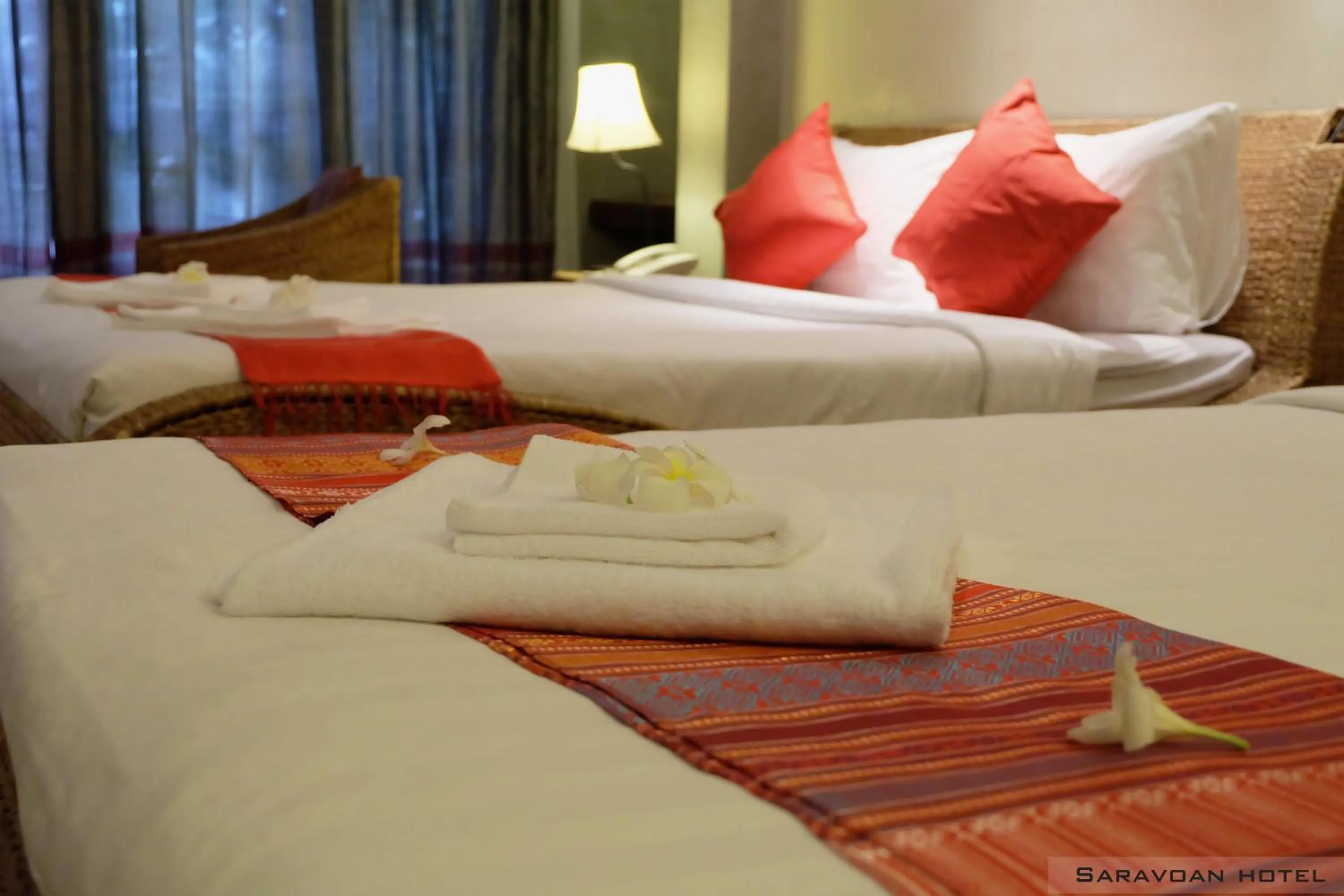 Bedroom, Bed in Saravoan Royal Palace