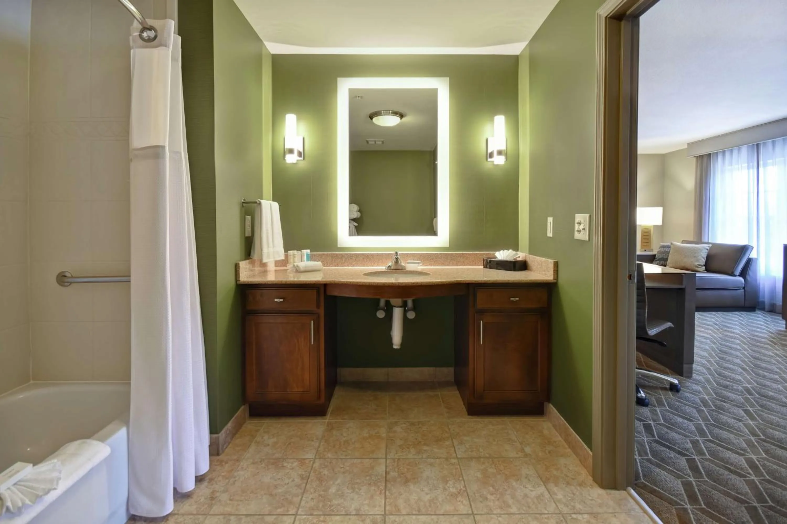 Bathroom in Homewood Suites by Hilton at The Waterfront