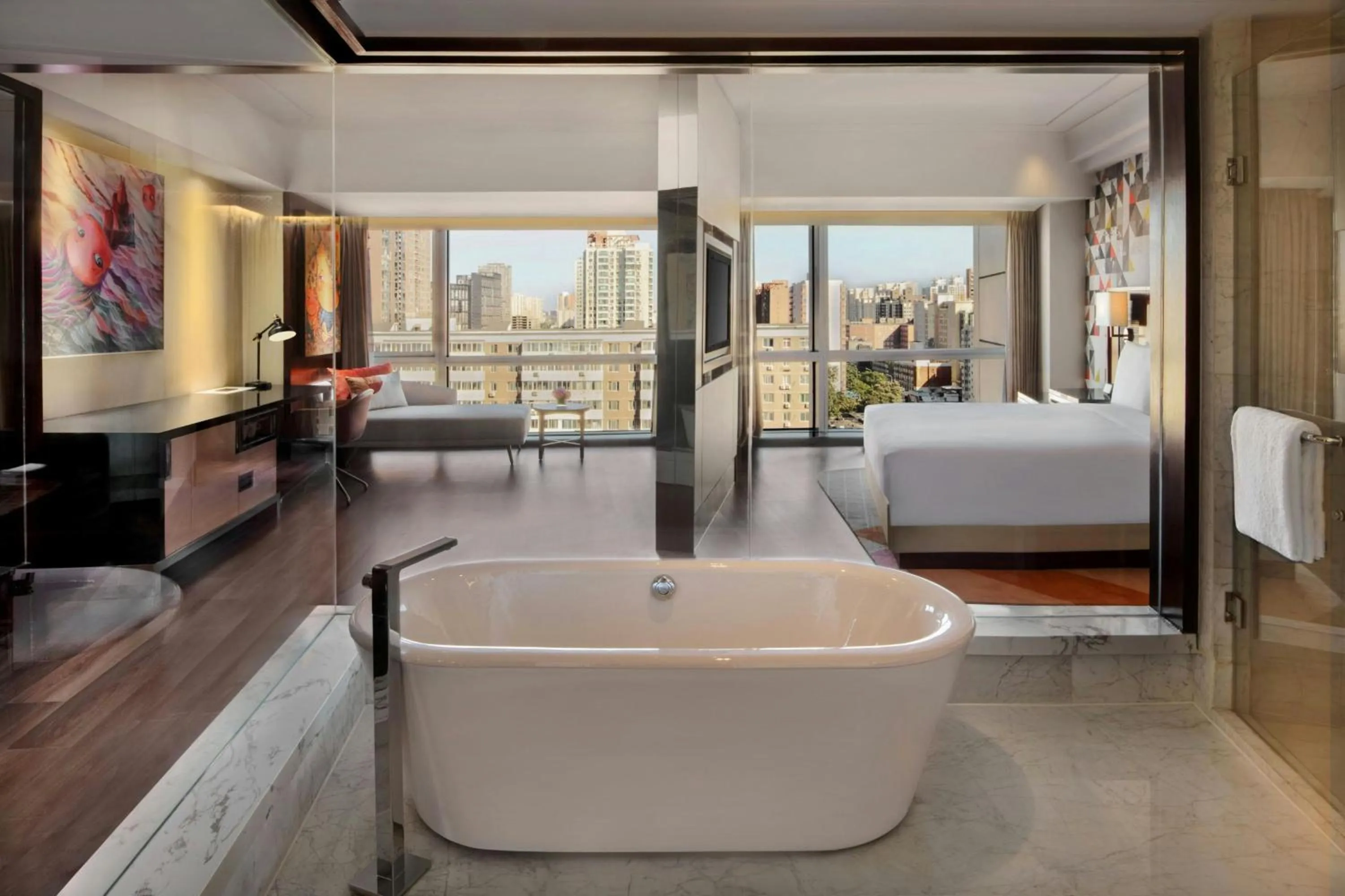 Bedroom, Bed in Renaissance Beijing Capital Hotel