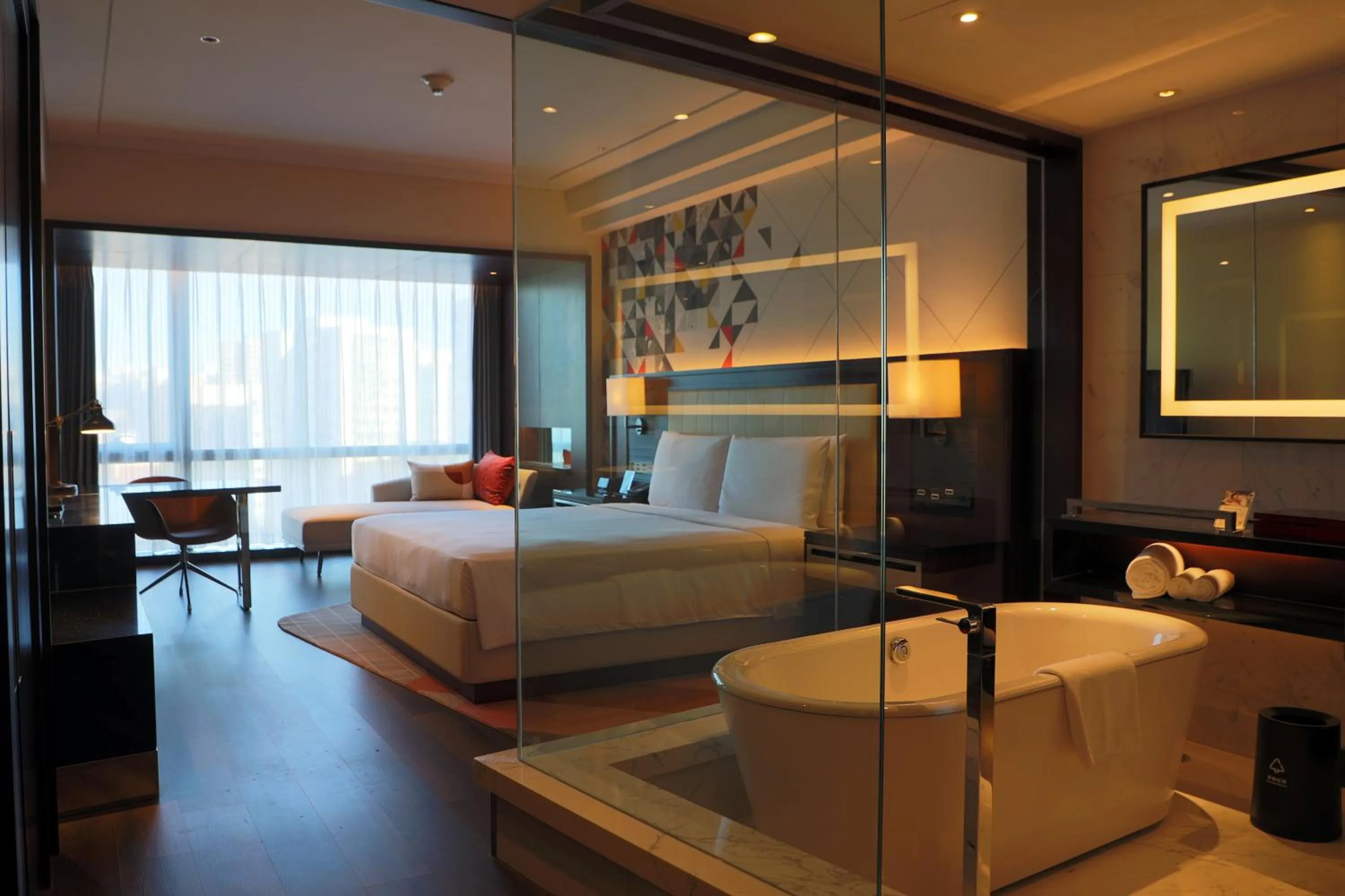 Bed in Renaissance Beijing Capital Hotel