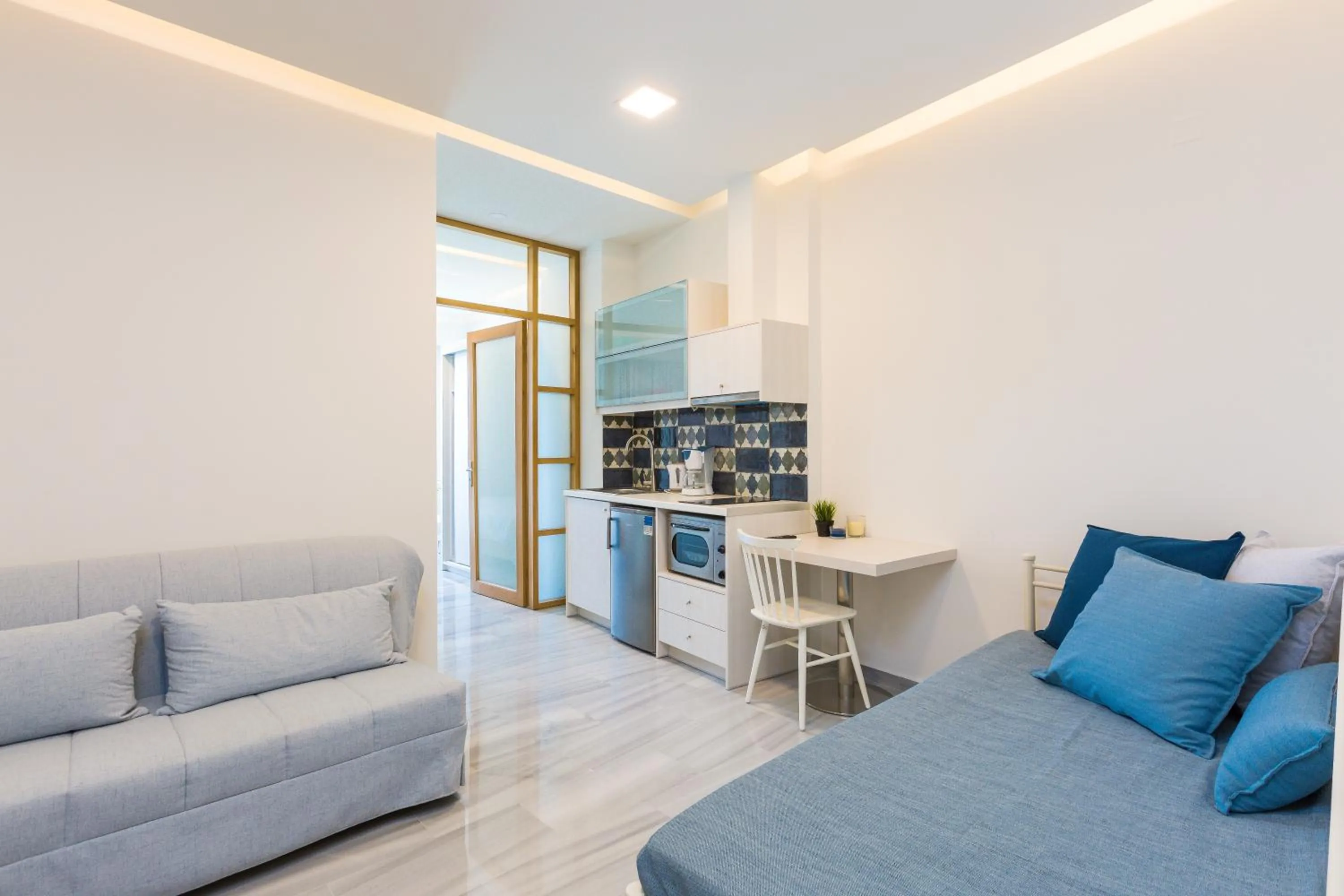 Living room in Meltemi Coast Suites