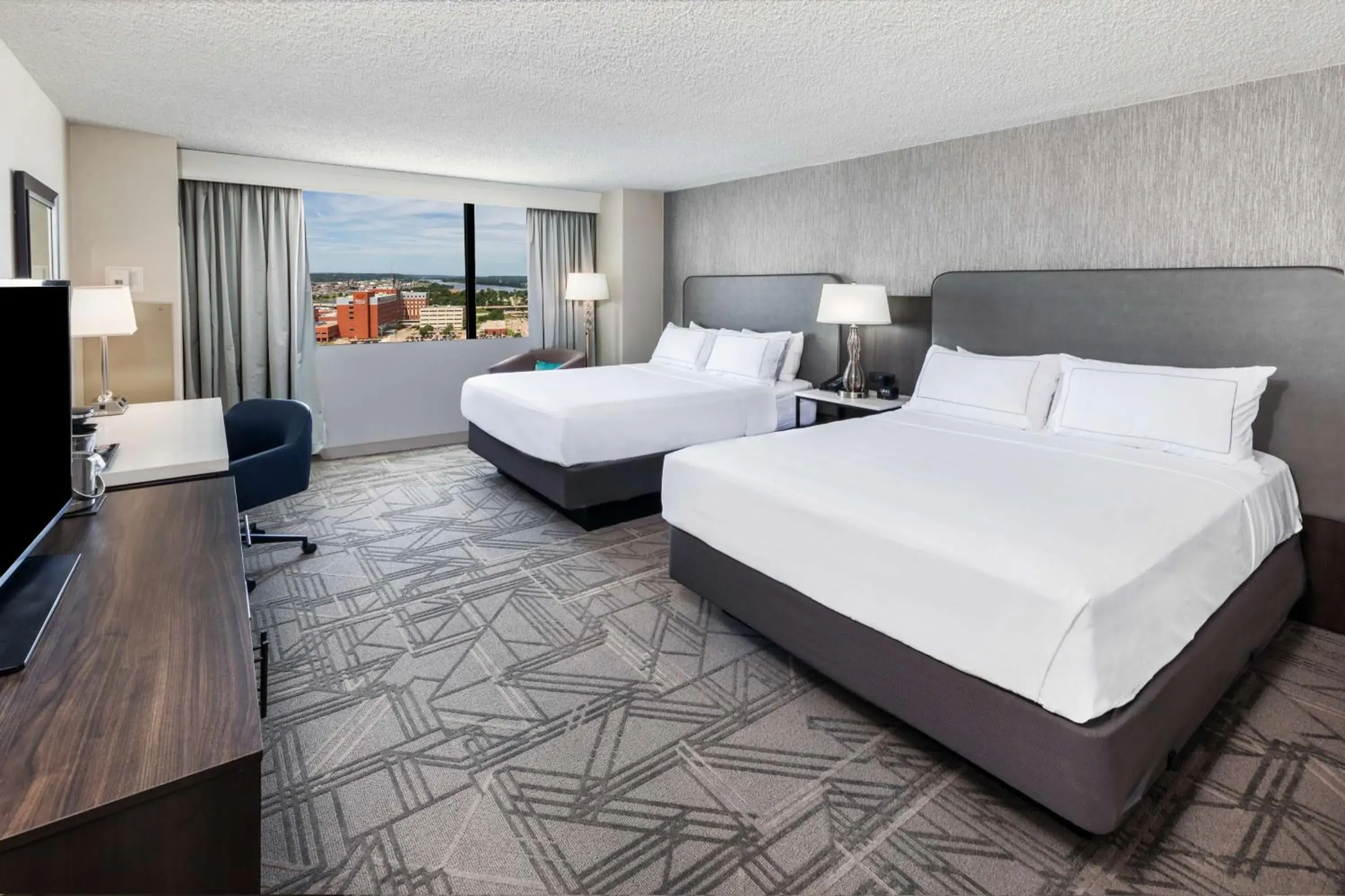 Queen Room with Two Queen Beds and River View - High Floor in DoubleTree by Hilton Tulsa Downtown Queen Room with Two Queen Beds and River View - High Floor in DoubleTree by Hilton Tulsa Downtown