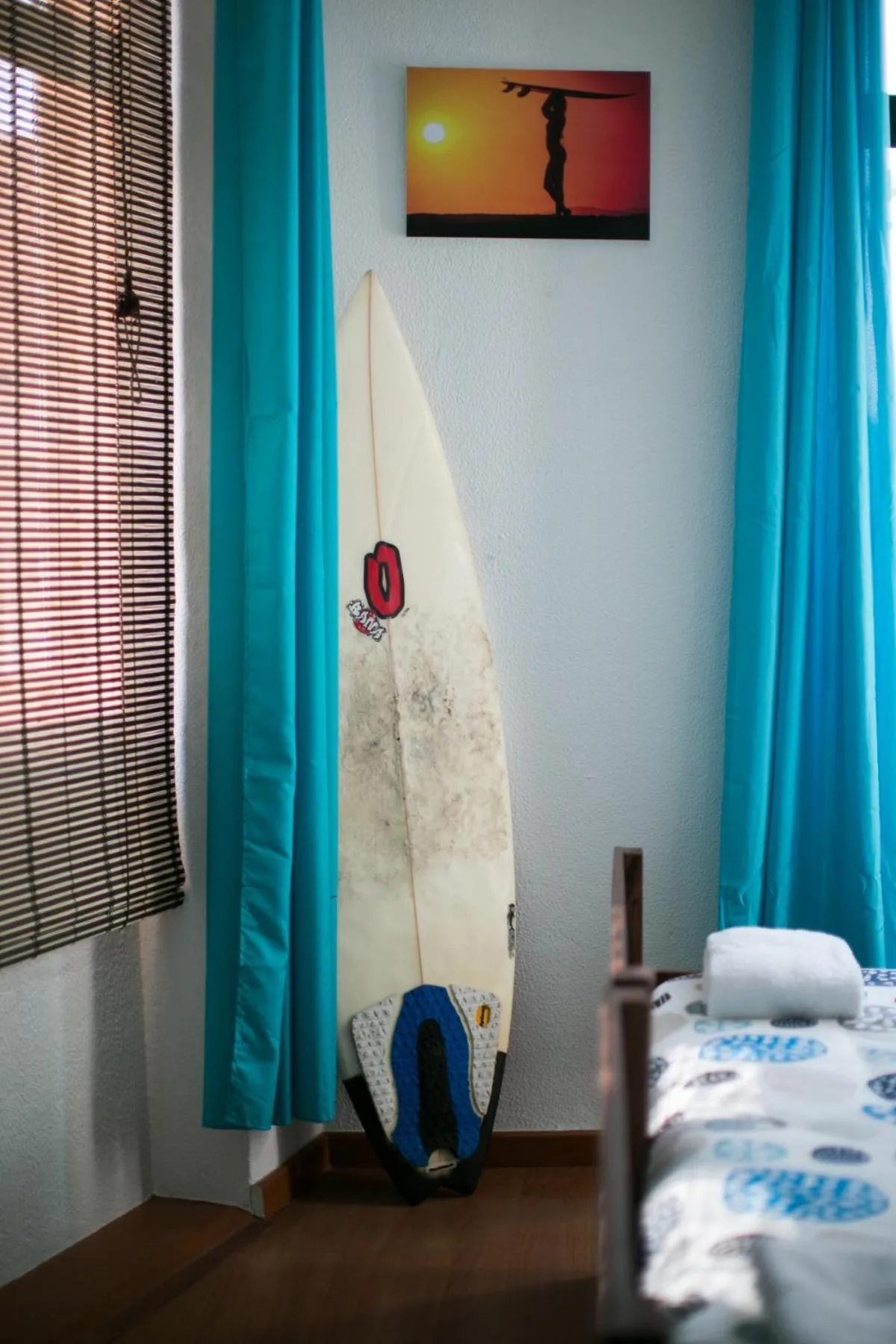 Decorative detail, Bed in Douro Surf Hostel