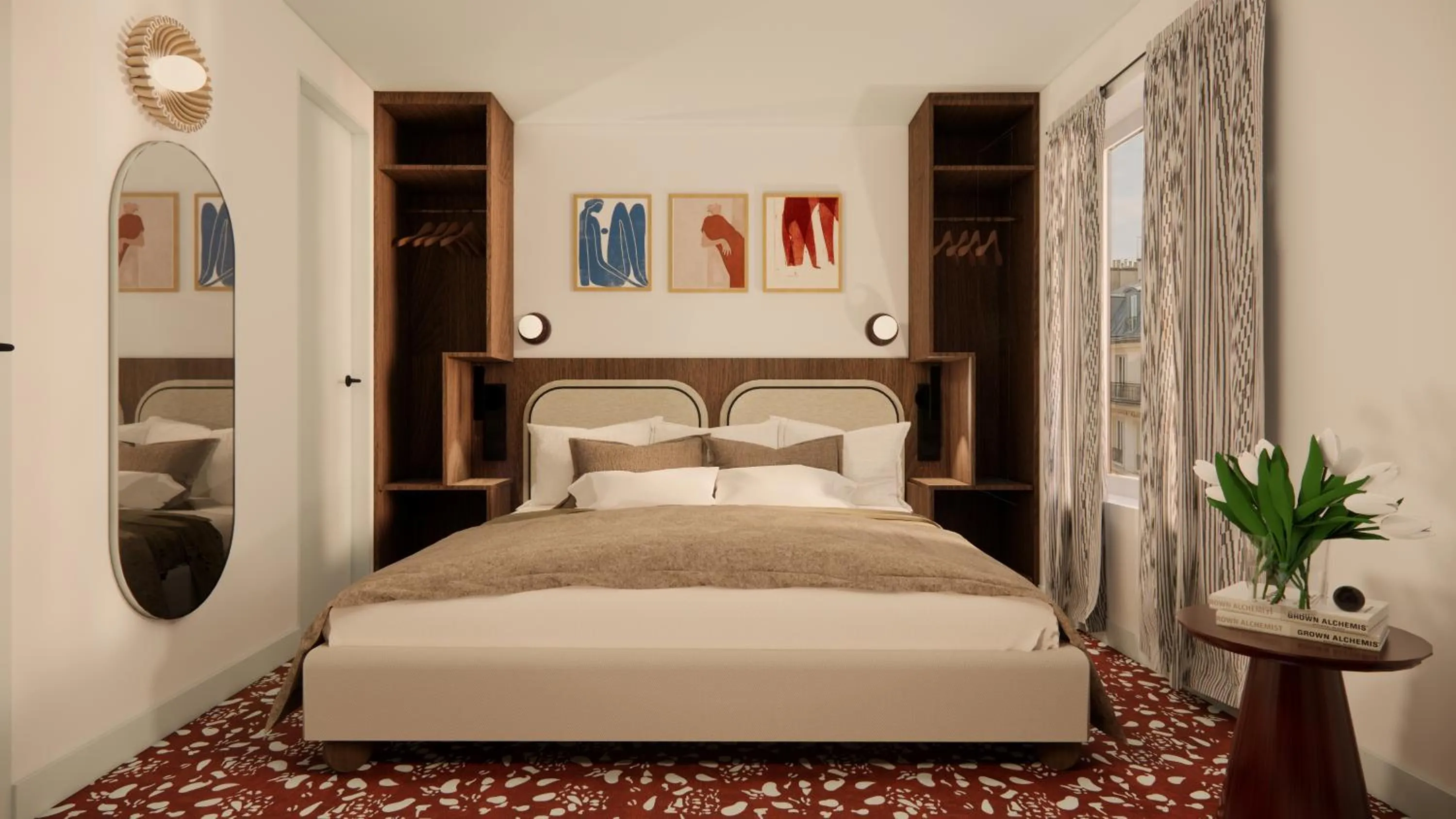 Bedroom in Hôtel des 3 Collèges