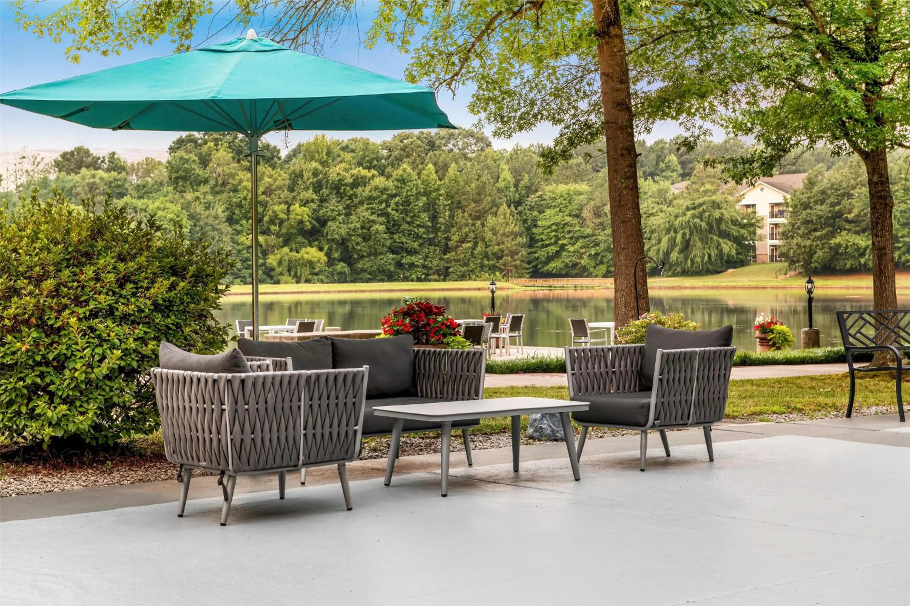 Patio in DoubleTree Suites by Hilton Raleigh-Durham