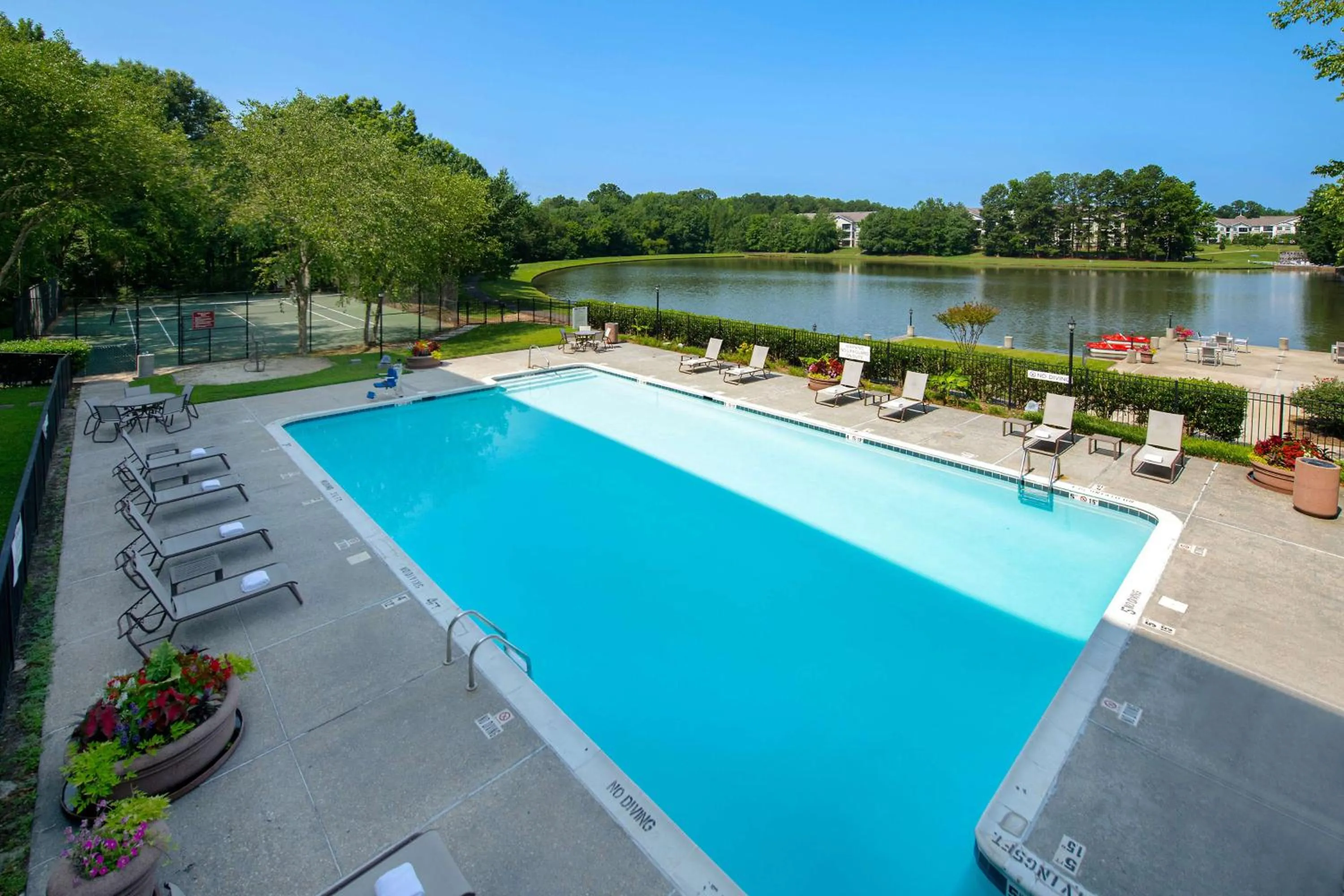 Pool view in DoubleTree Suites by Hilton Raleigh-Durham