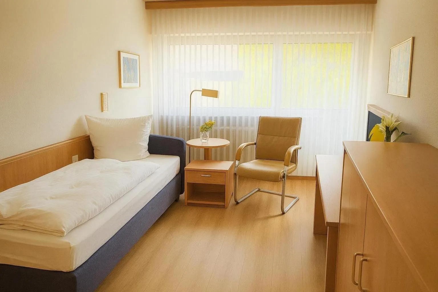 Bed in Hotel Rheinland