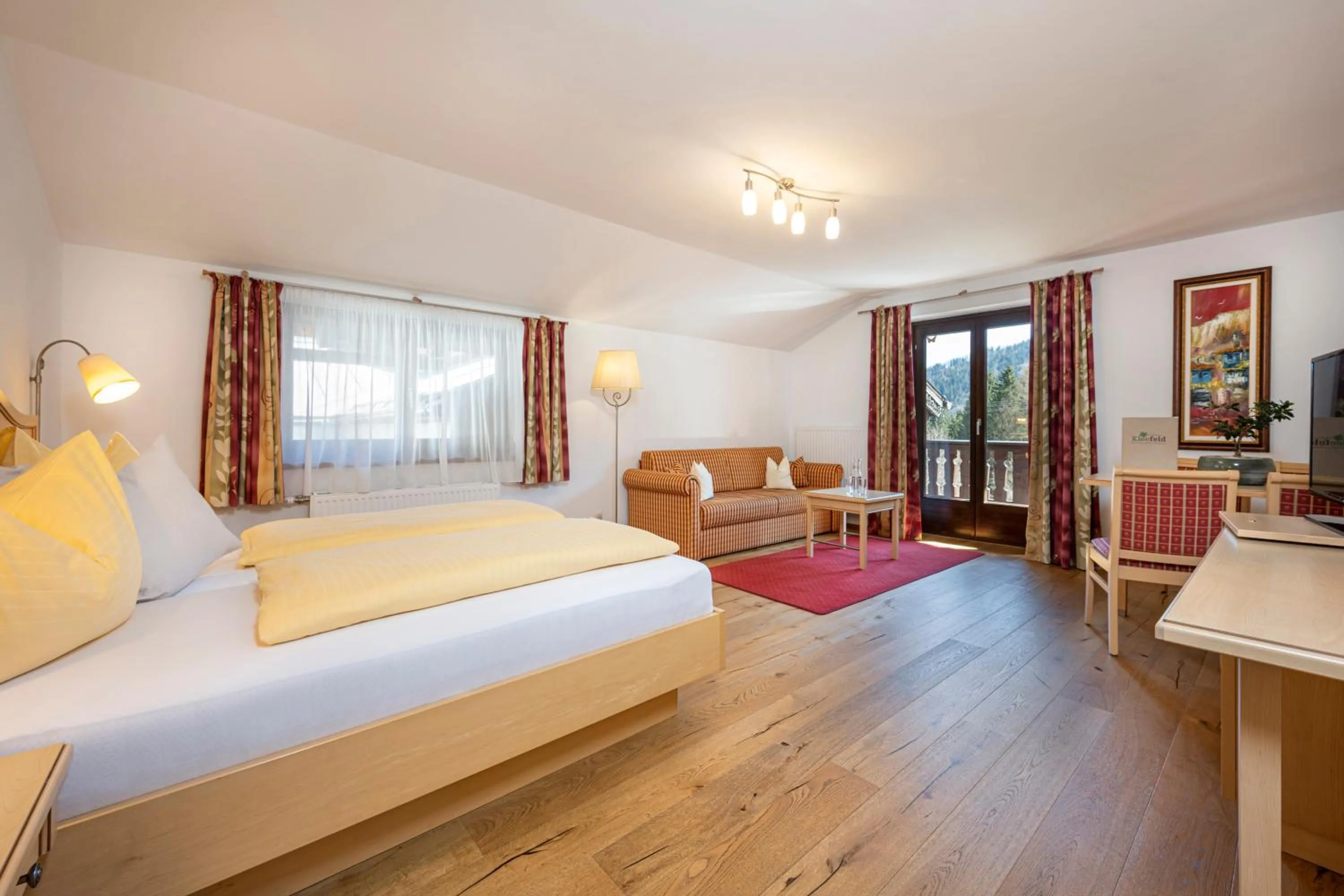 Balcony/Terrace, Bed in Gasthof Kleefeld