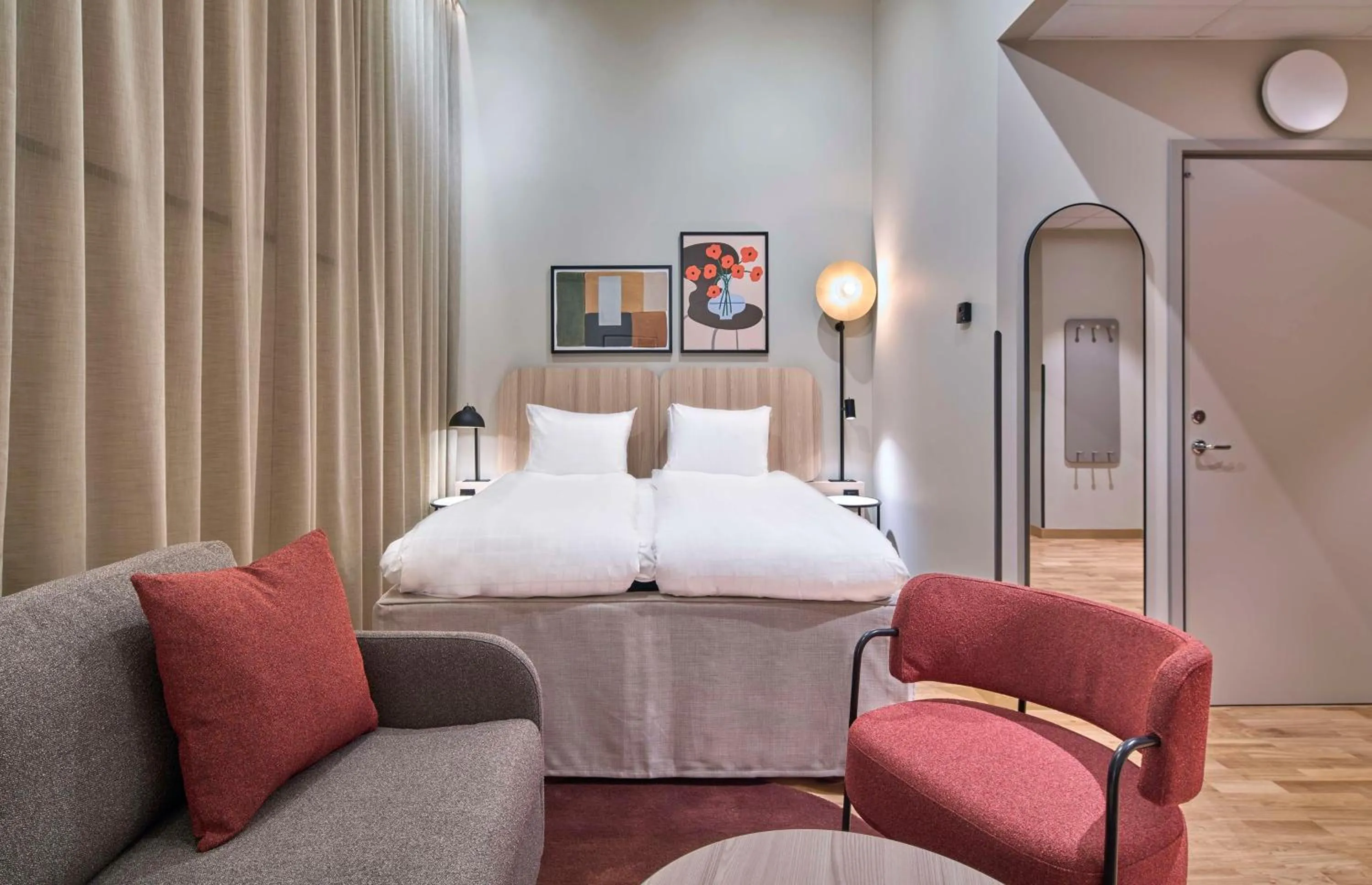 Bedroom, Bed in Scandic Wallin