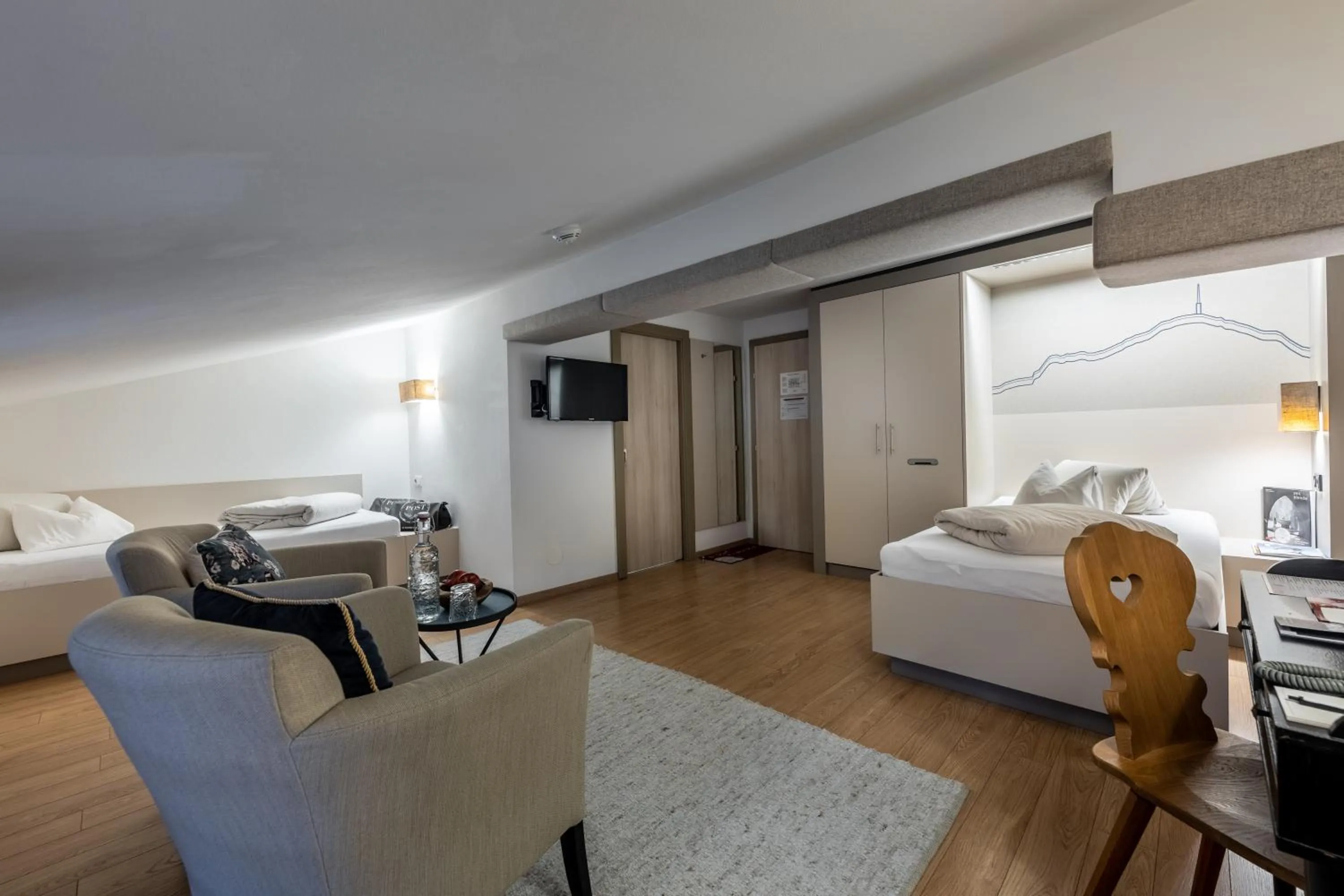 Bedroom, Bed in Hotel Wirtshaus Post