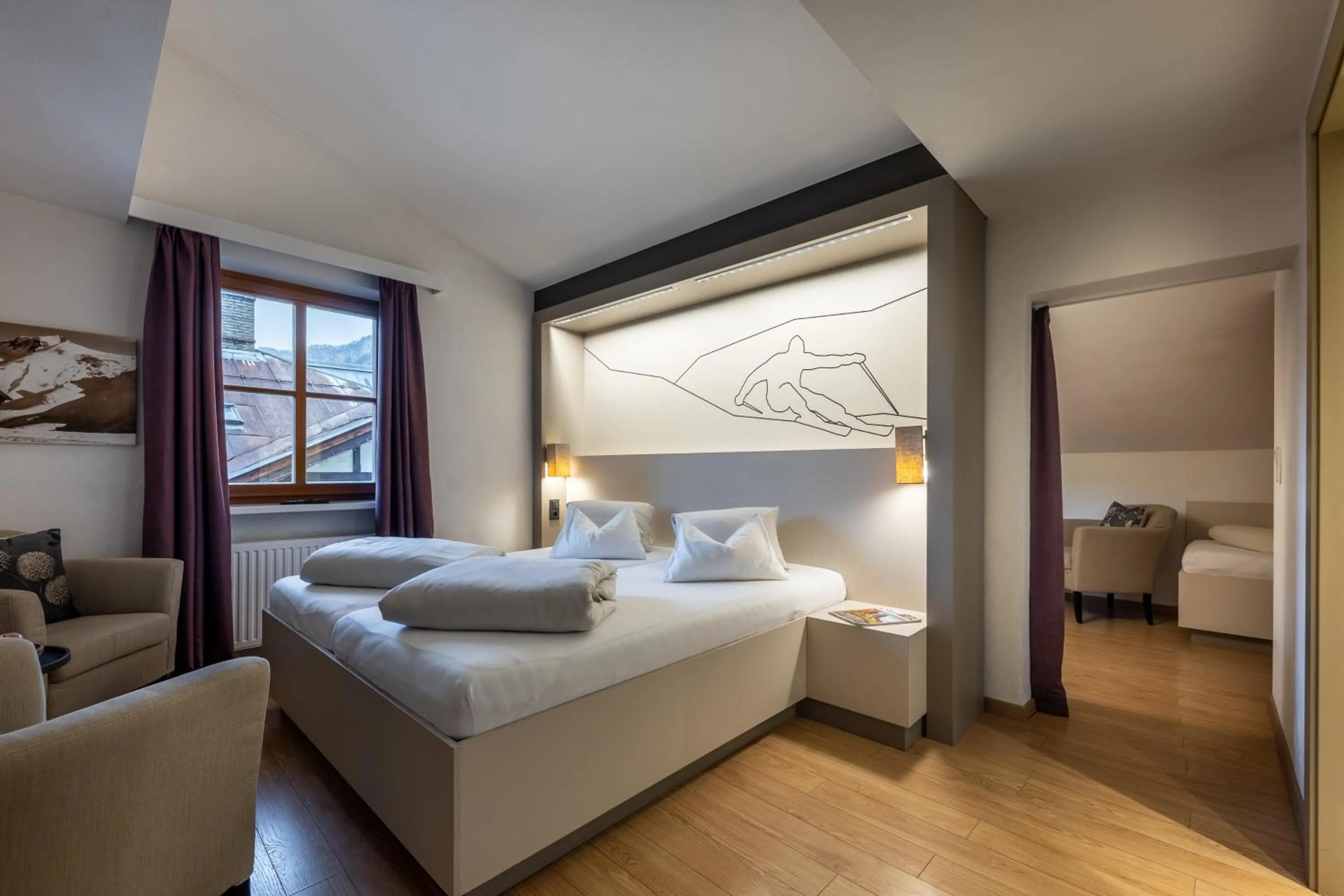 Bedroom, Bed in Hotel Wirtshaus Post