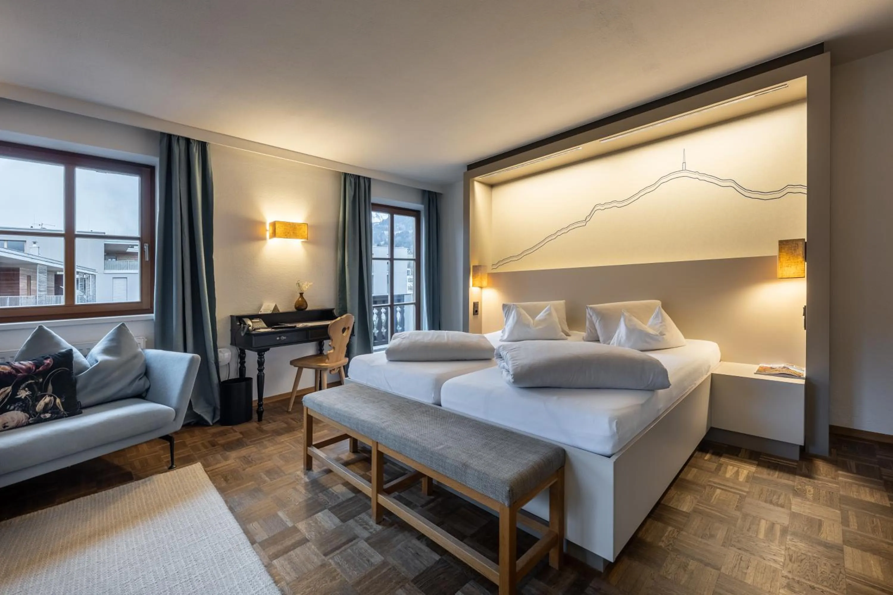 Bedroom, Bed in Hotel Wirtshaus Post