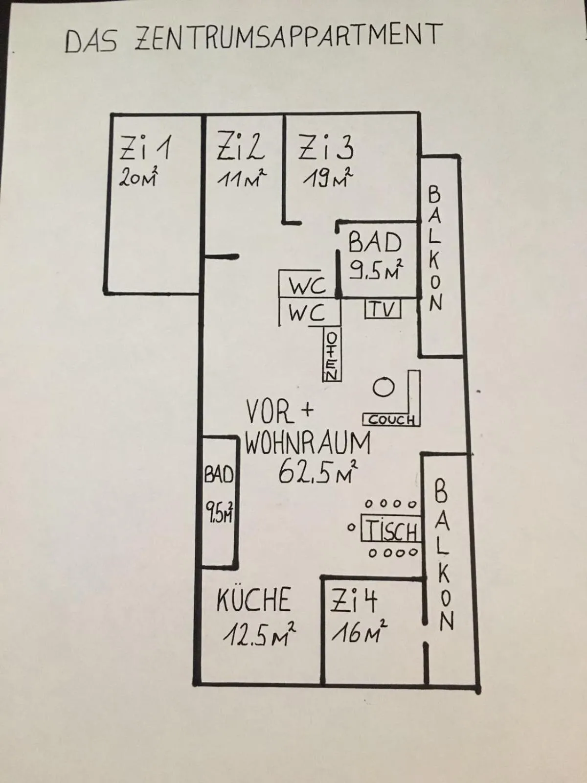 Floor plan in Hotel Das Zentrum