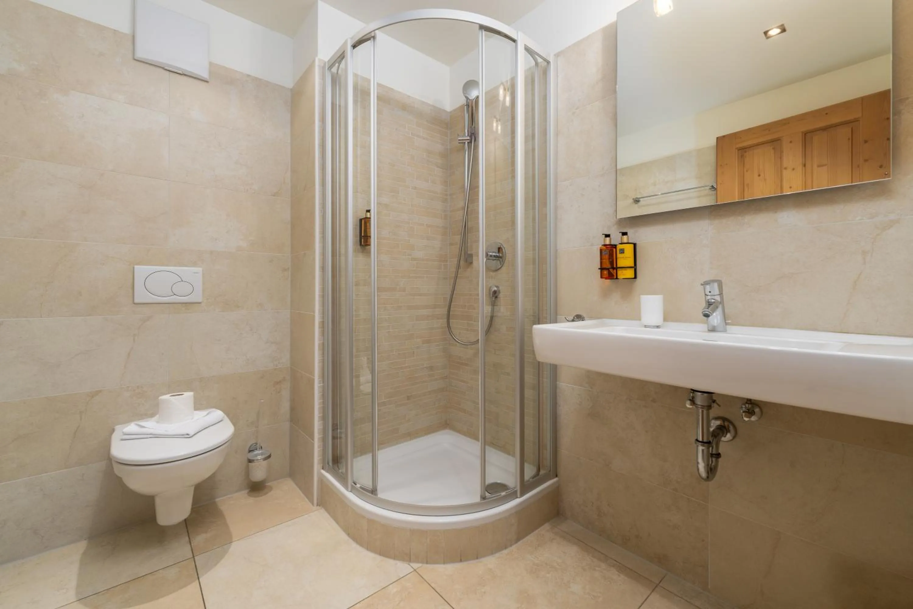 Shower in AvenidA Panorama Chalet by Alpin Rentals