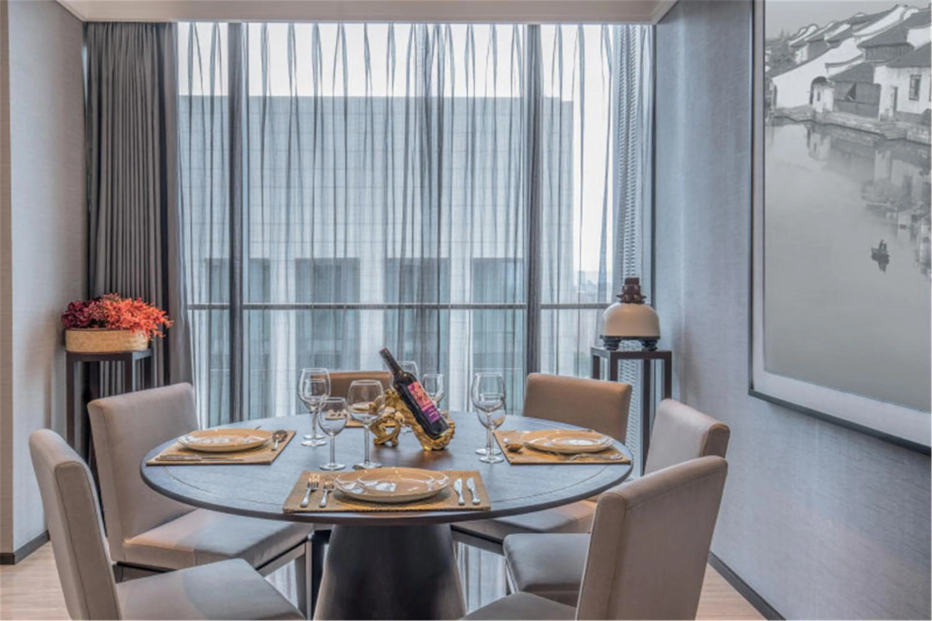 Dining area in Oakwood Residence Damei Beijing