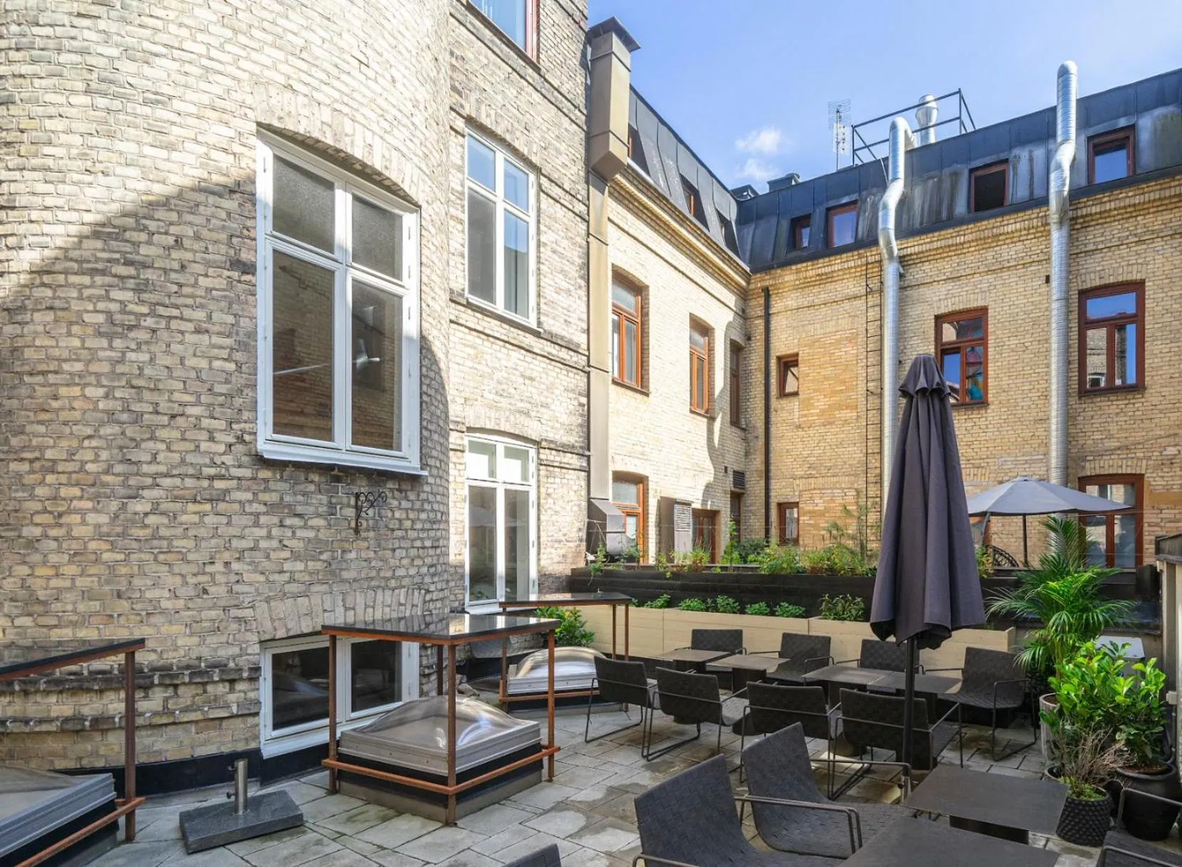 Inner courtyard view in The Duxiana Malmö