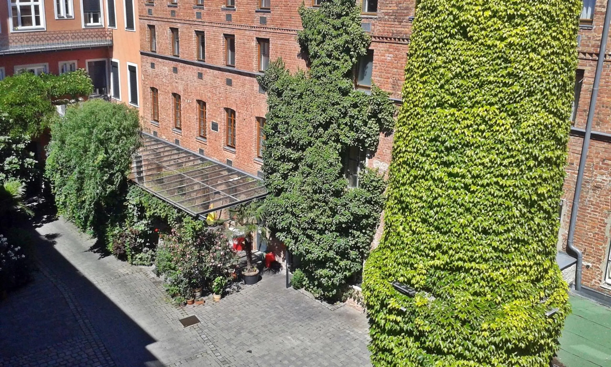 Inner courtyard view in Hotel Fabrik Wien