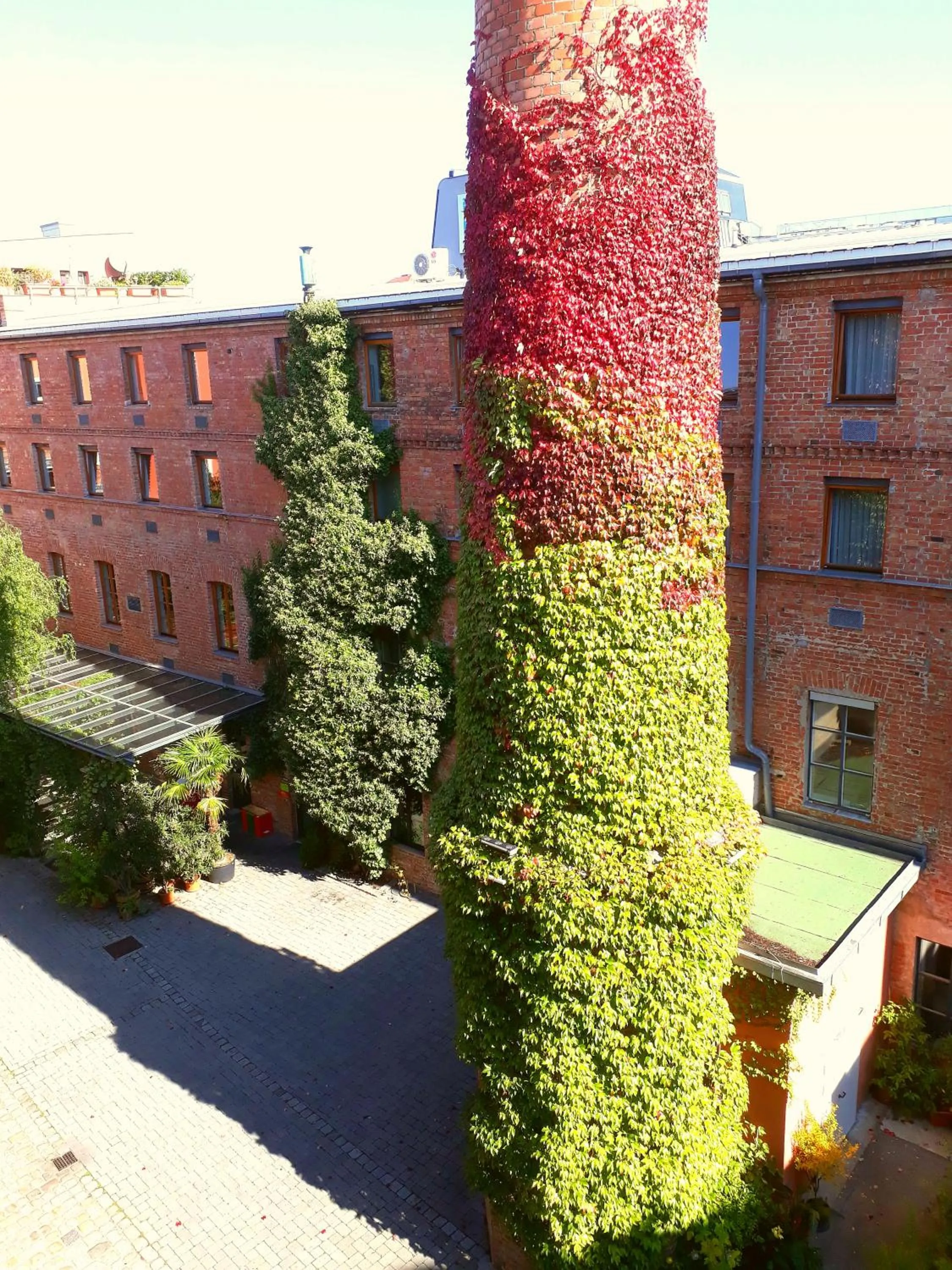 Inner courtyard view in Hotel Fabrik Wien