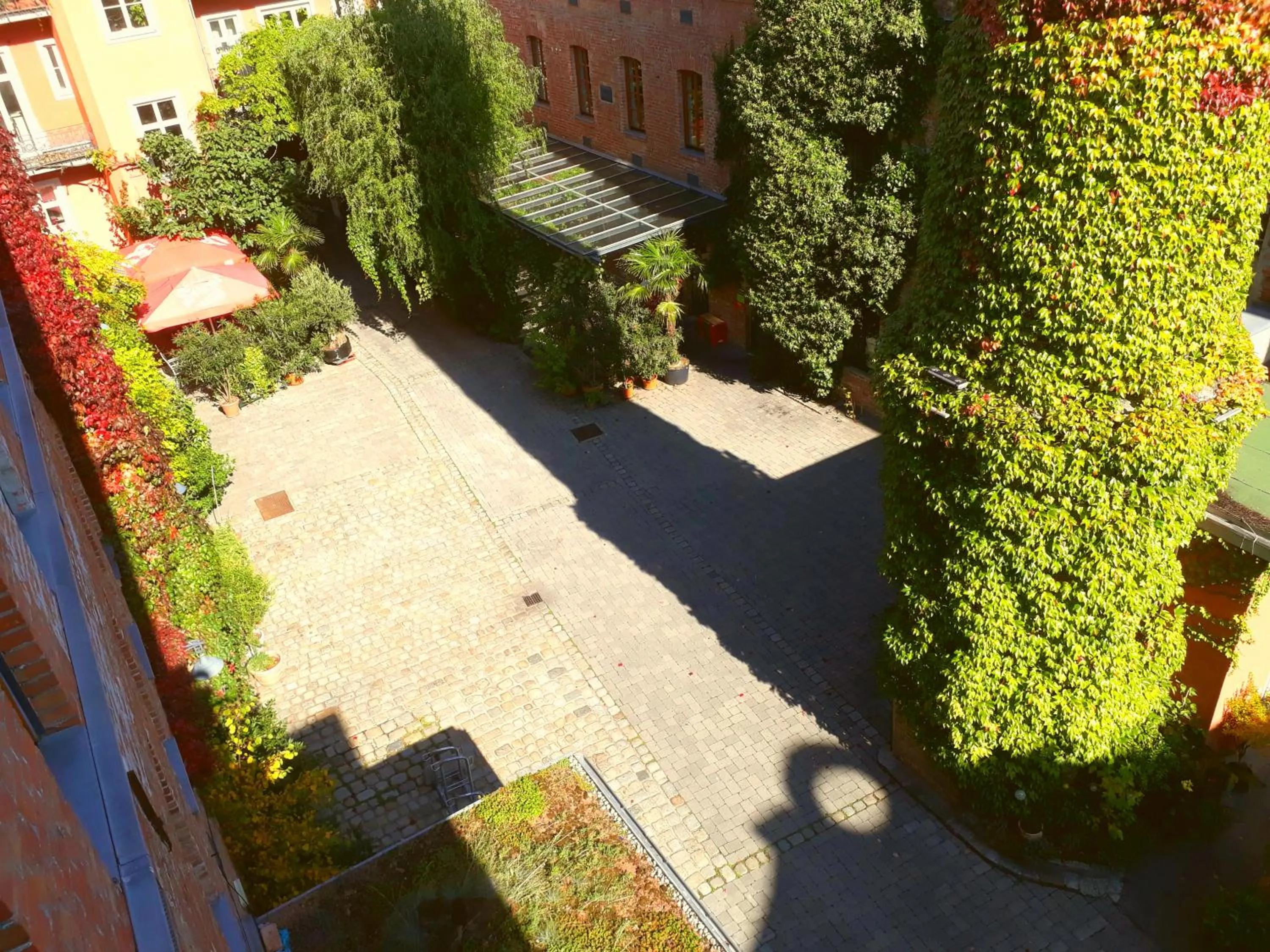 Inner courtyard view in Hotel Fabrik Wien