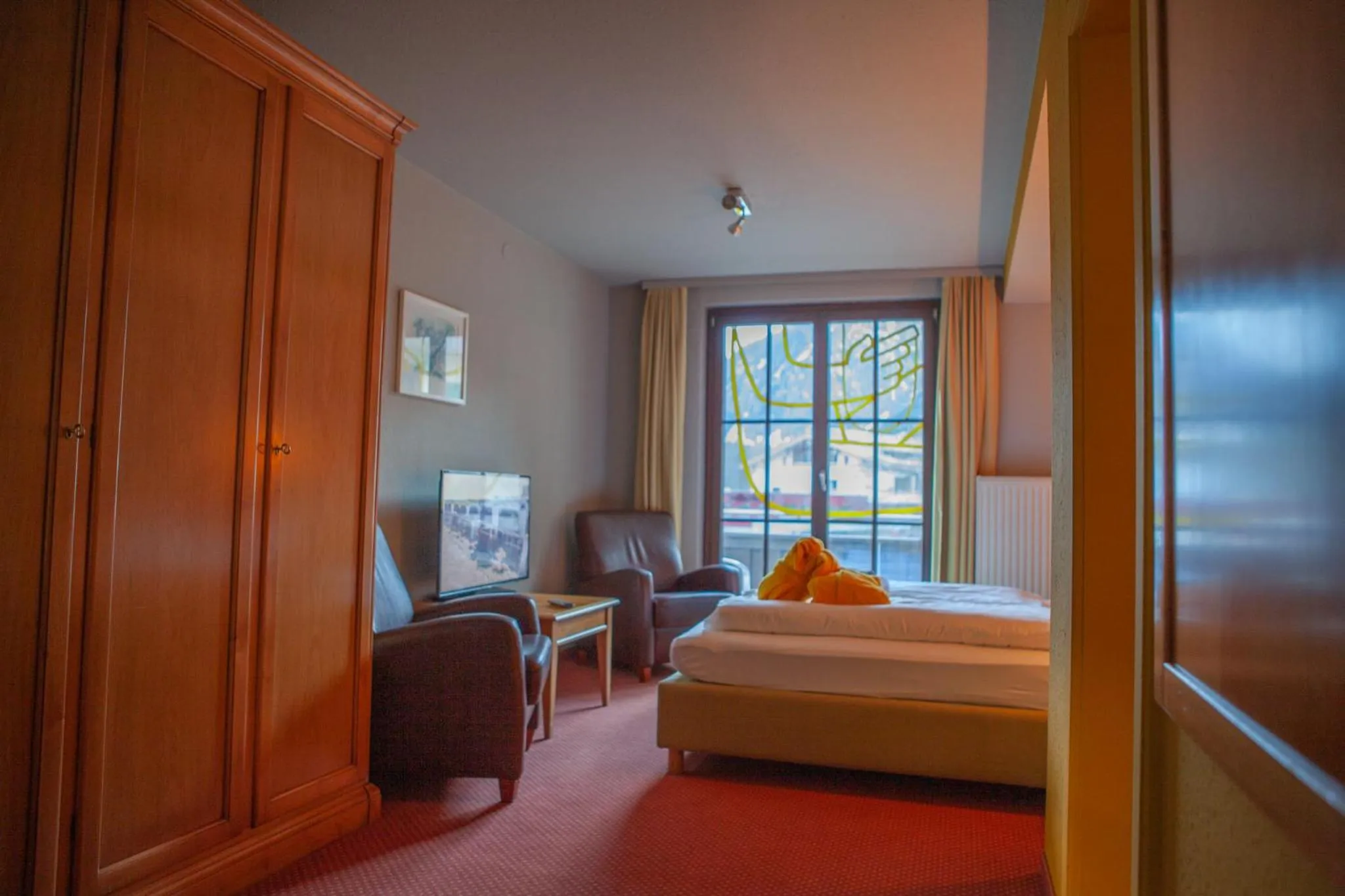 Living room, Bed in Walliserhof