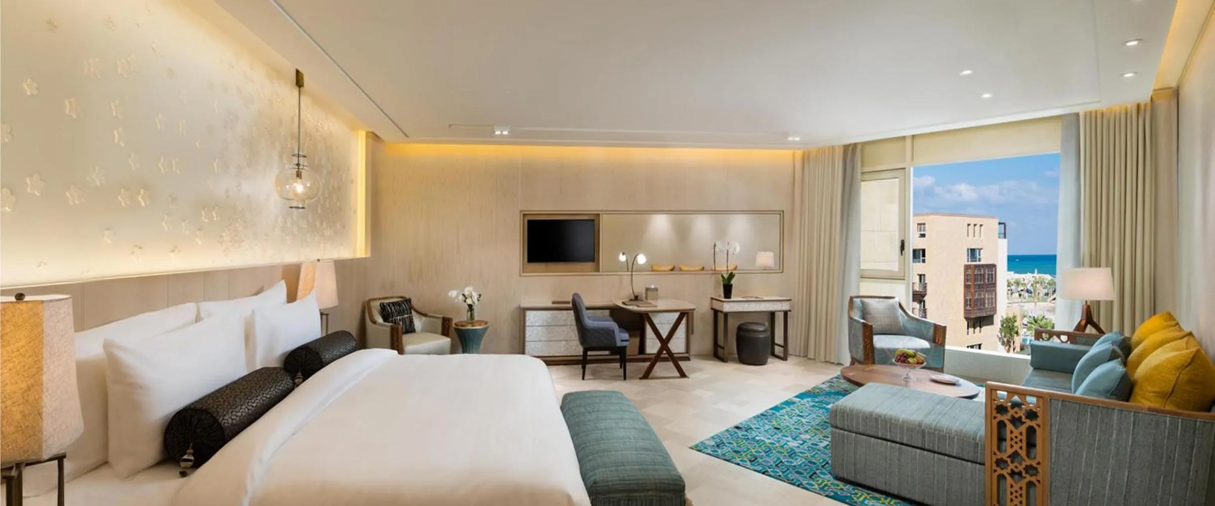 Pool view, Bed in Kempinski Summerland Hotel & Resort Beirut