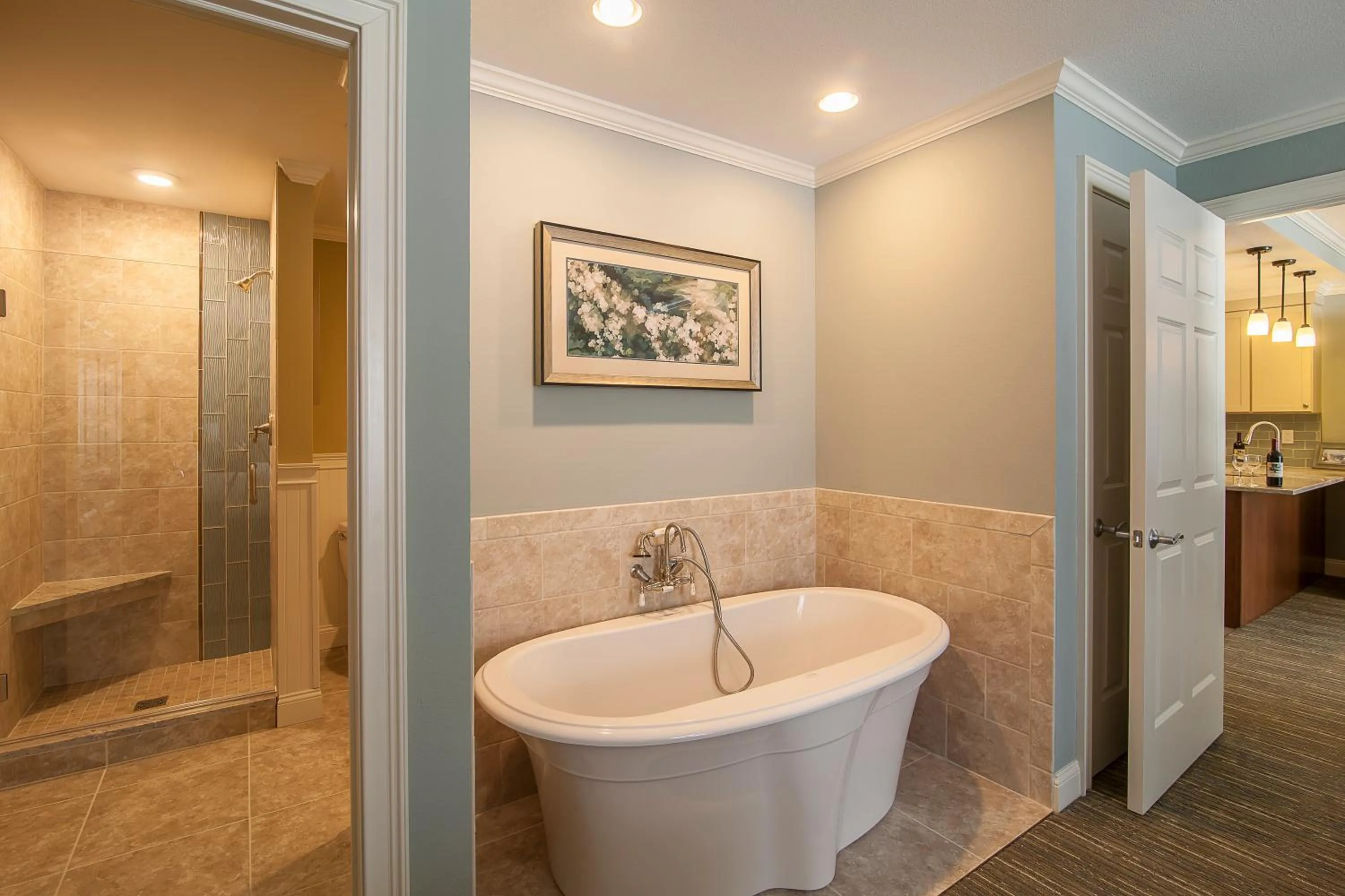 Shower in RiverWalk Resort at Loon Mountain