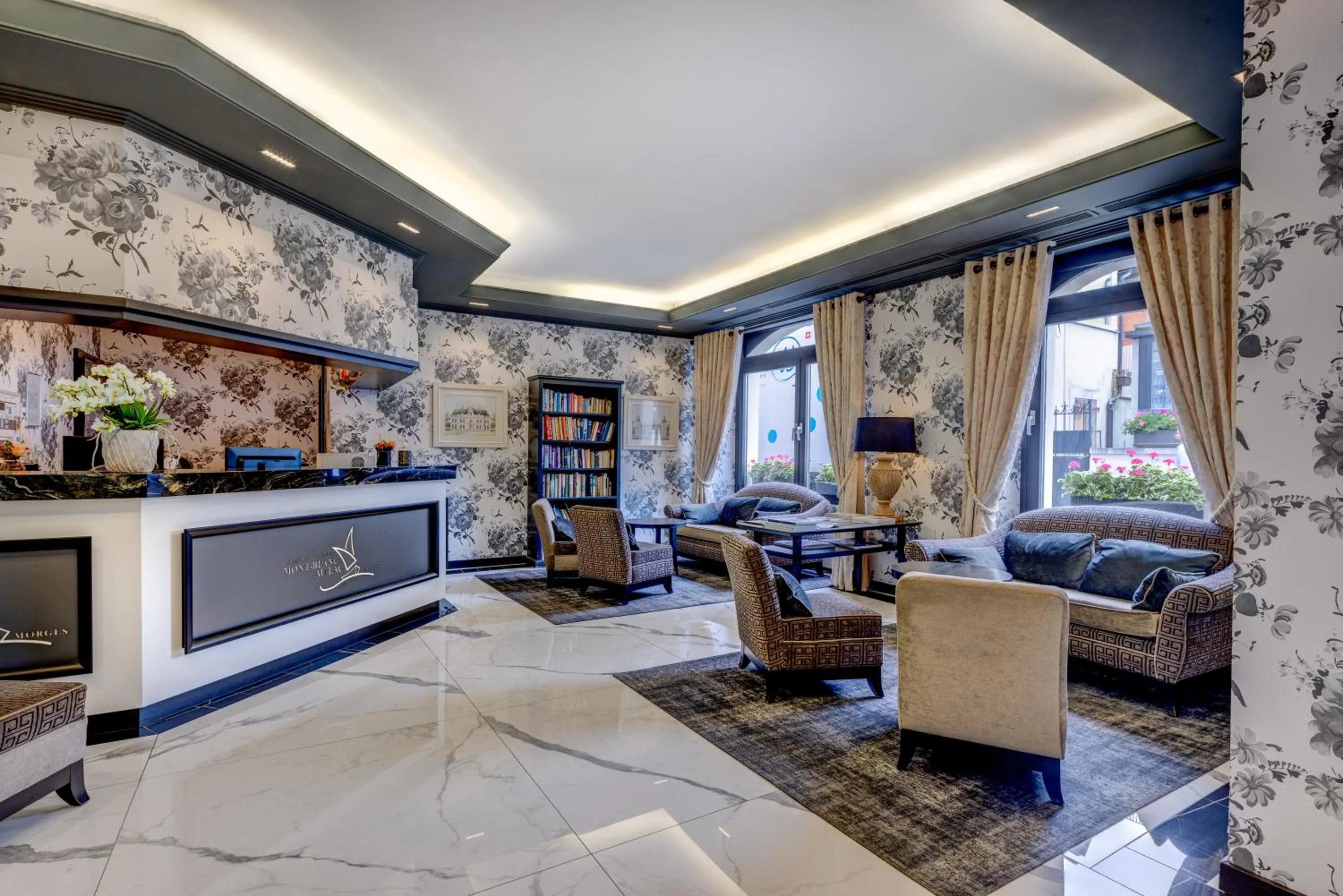 Living room in Romantik Hotel Mont Blanc au Lac