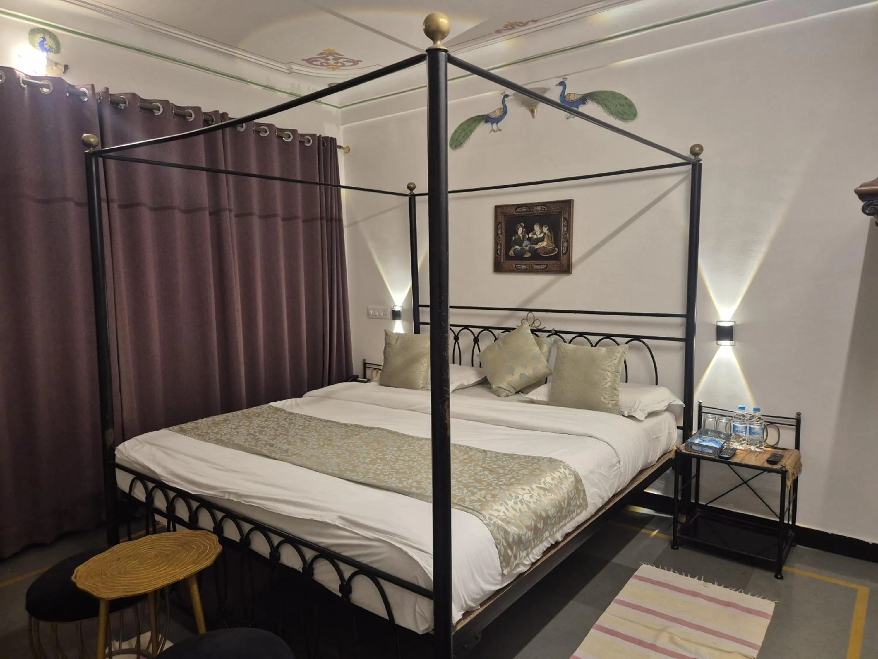 View (from property/room), Bed in Hotel Mewar Haveli - At Lake Pichola